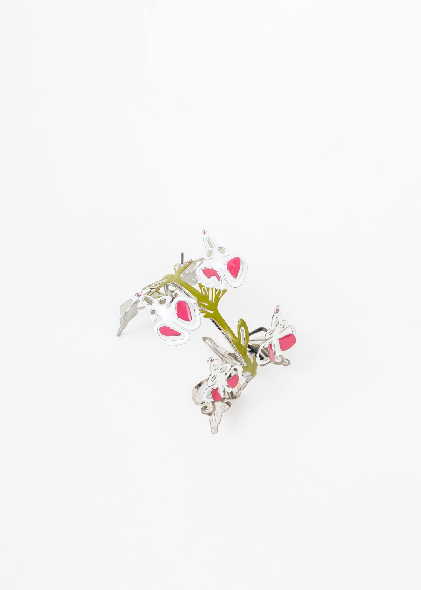 PINK / WHITE / SILVER WILD SAGE HOOPS - Single