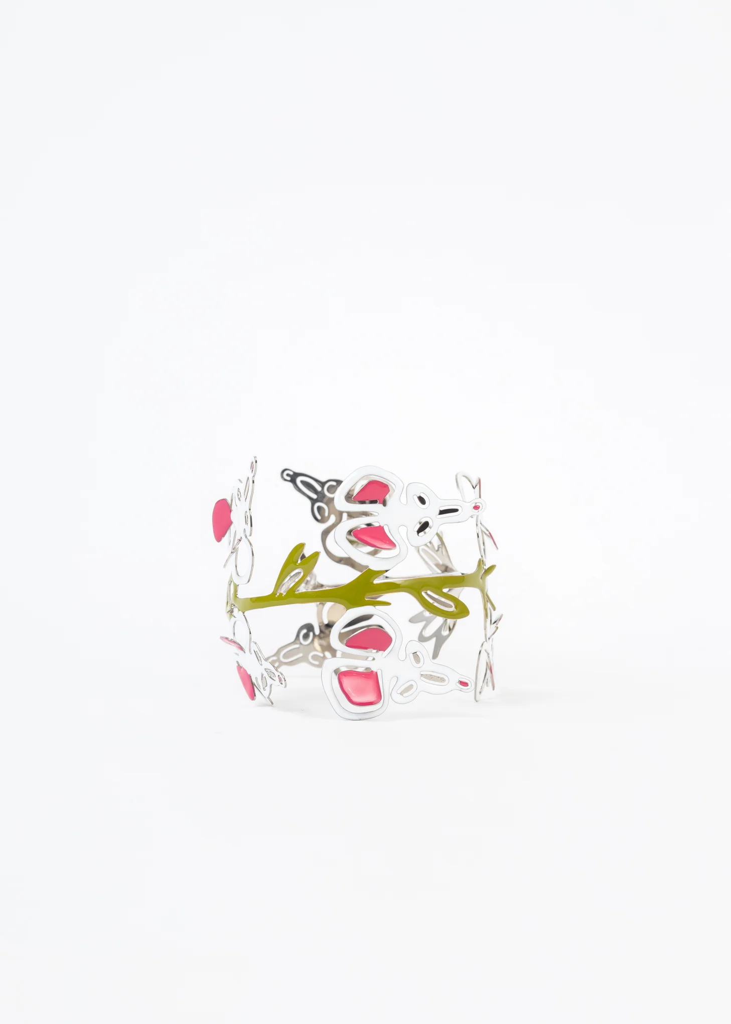 PINK / WHITE / SILVER WILD SAGE HOOPS - Single - Image 5