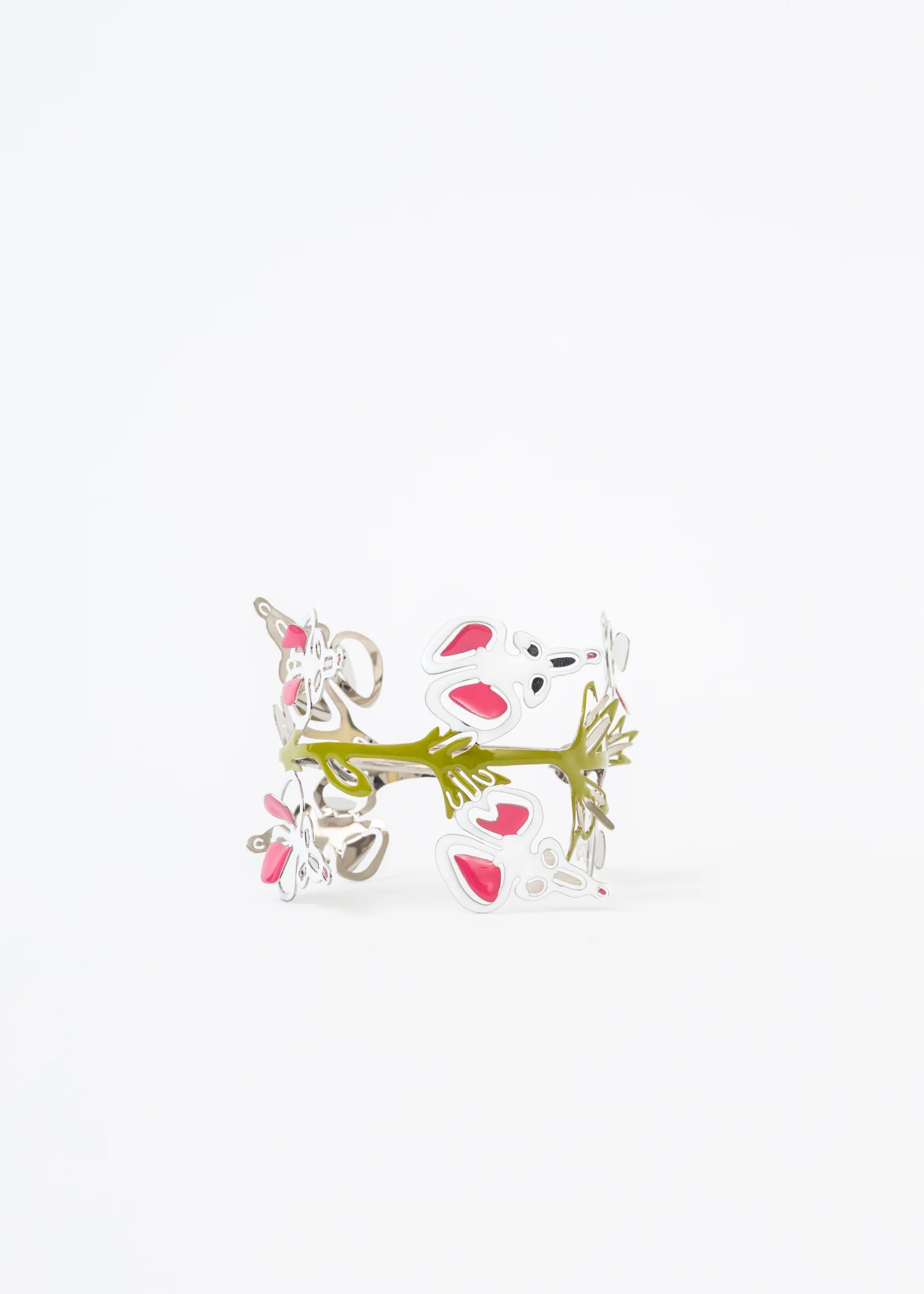 PINK / WHITE / SILVER WILD SAGE HOOPS - Single - Image 6