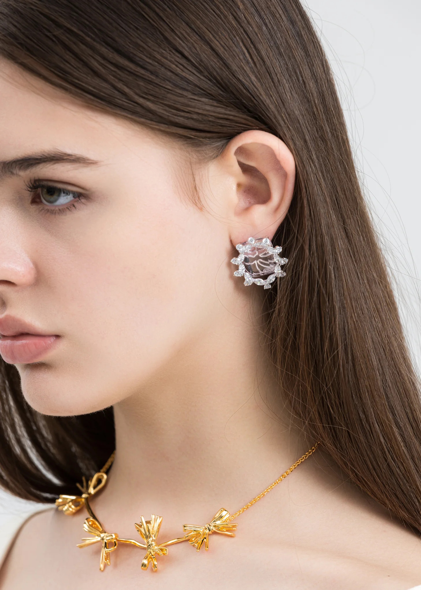 Pink Zircon Loop Earring - Image 3