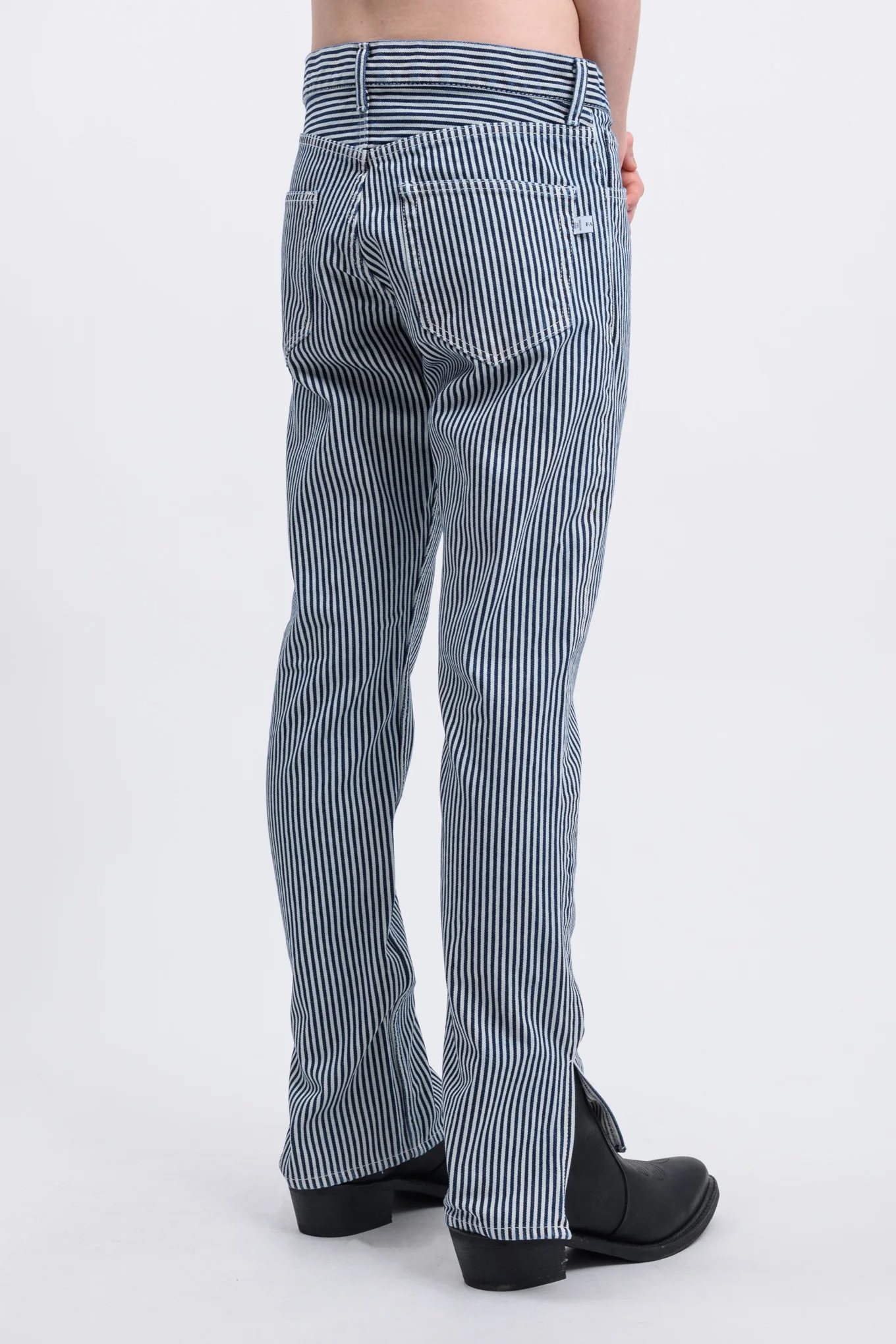 Indigo Pinstripe Split Trouser - Image 3
