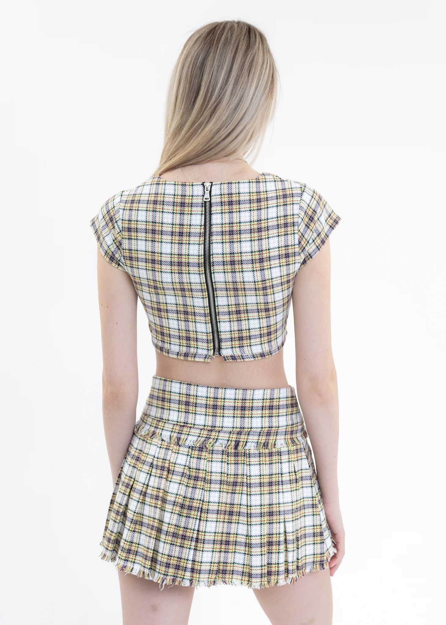 Yellow And Lime Plaid Corset - Image 3