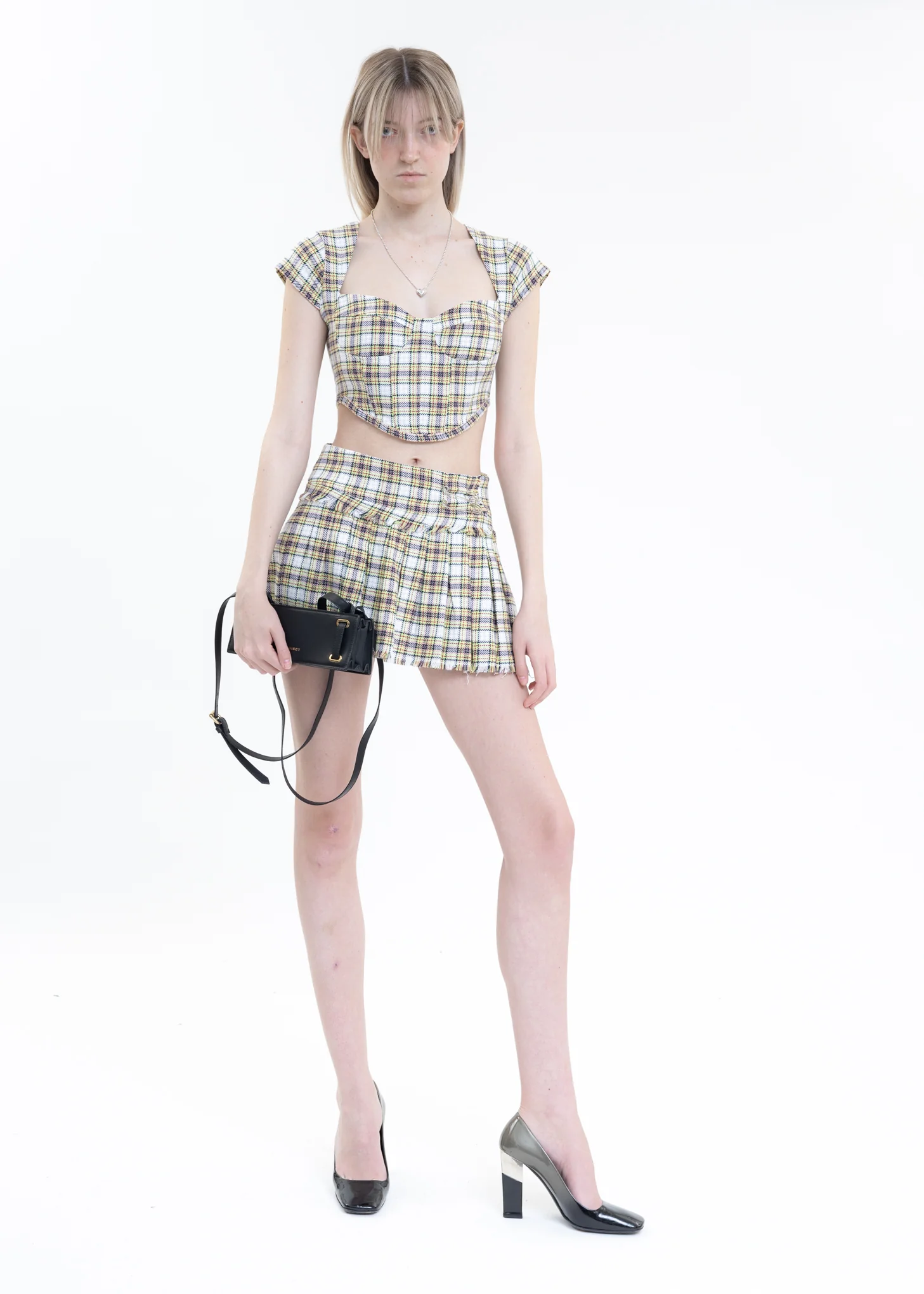 Yellow And Lime Plaid Corset - Image 5