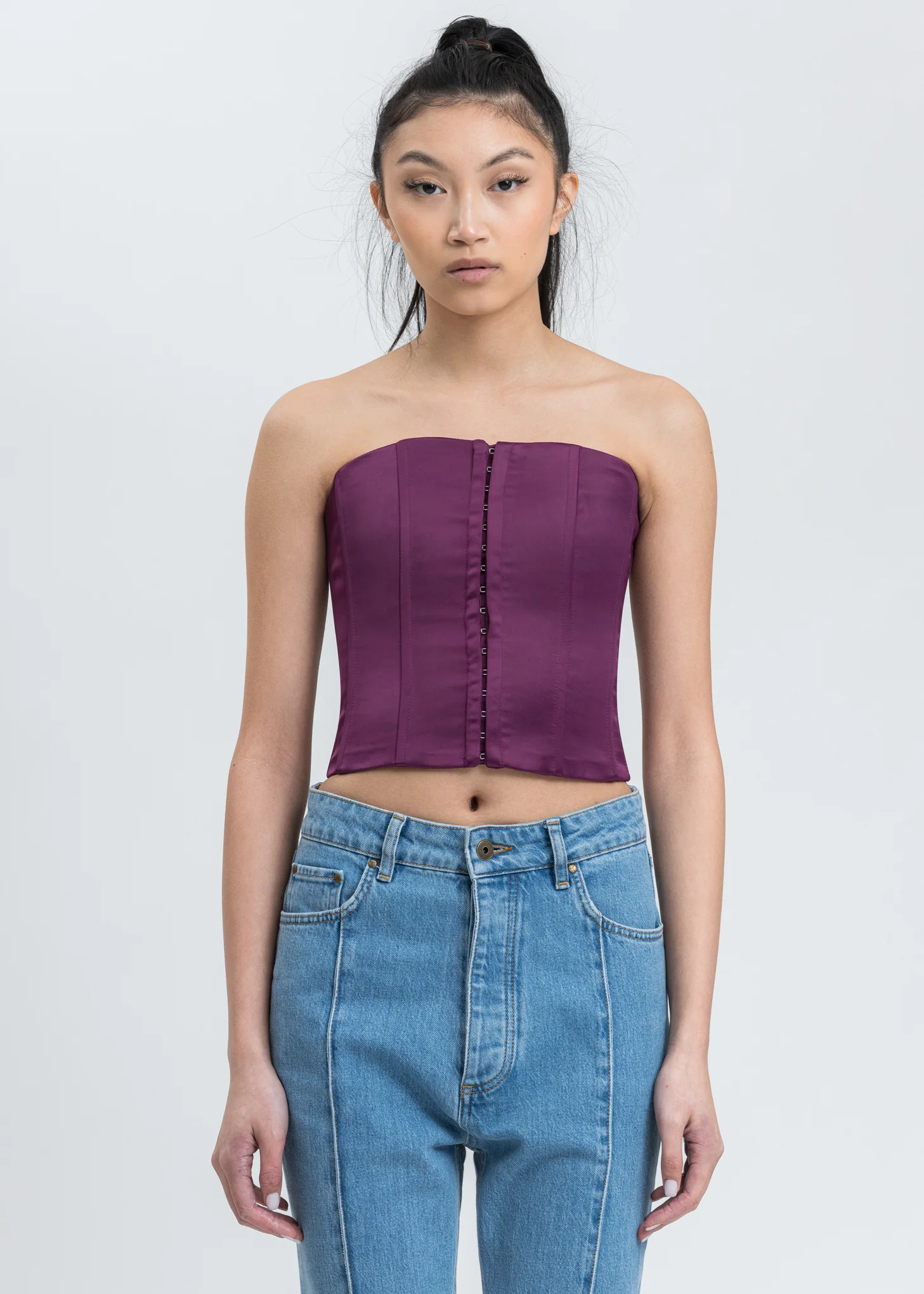 Plum Satin Corset