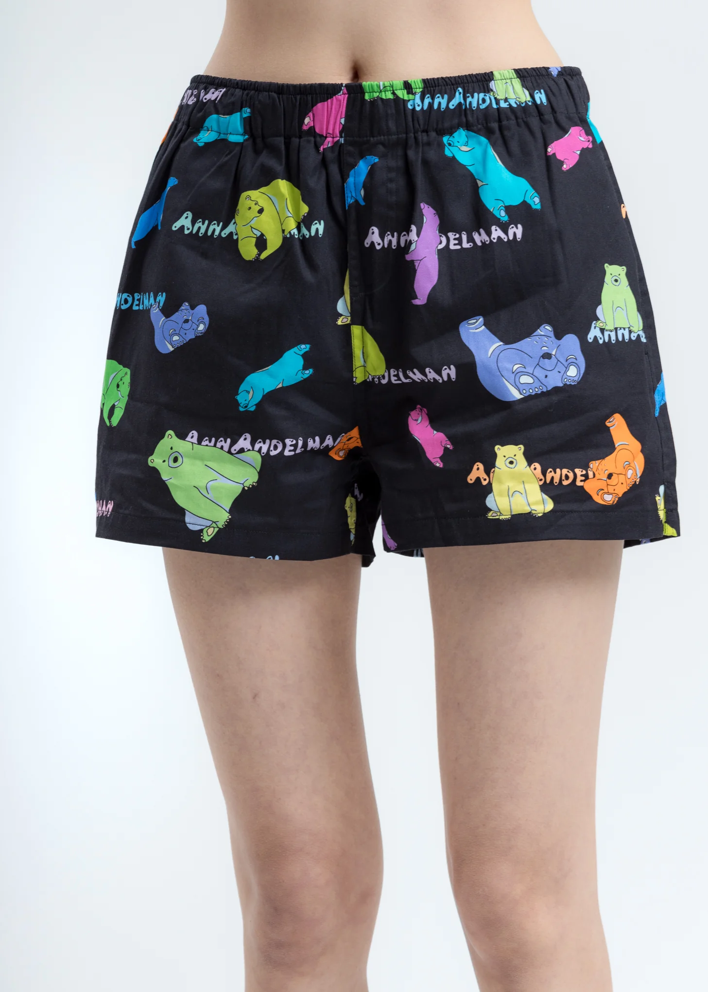 Black Multicolor Polar Bear Shorts - Image 2