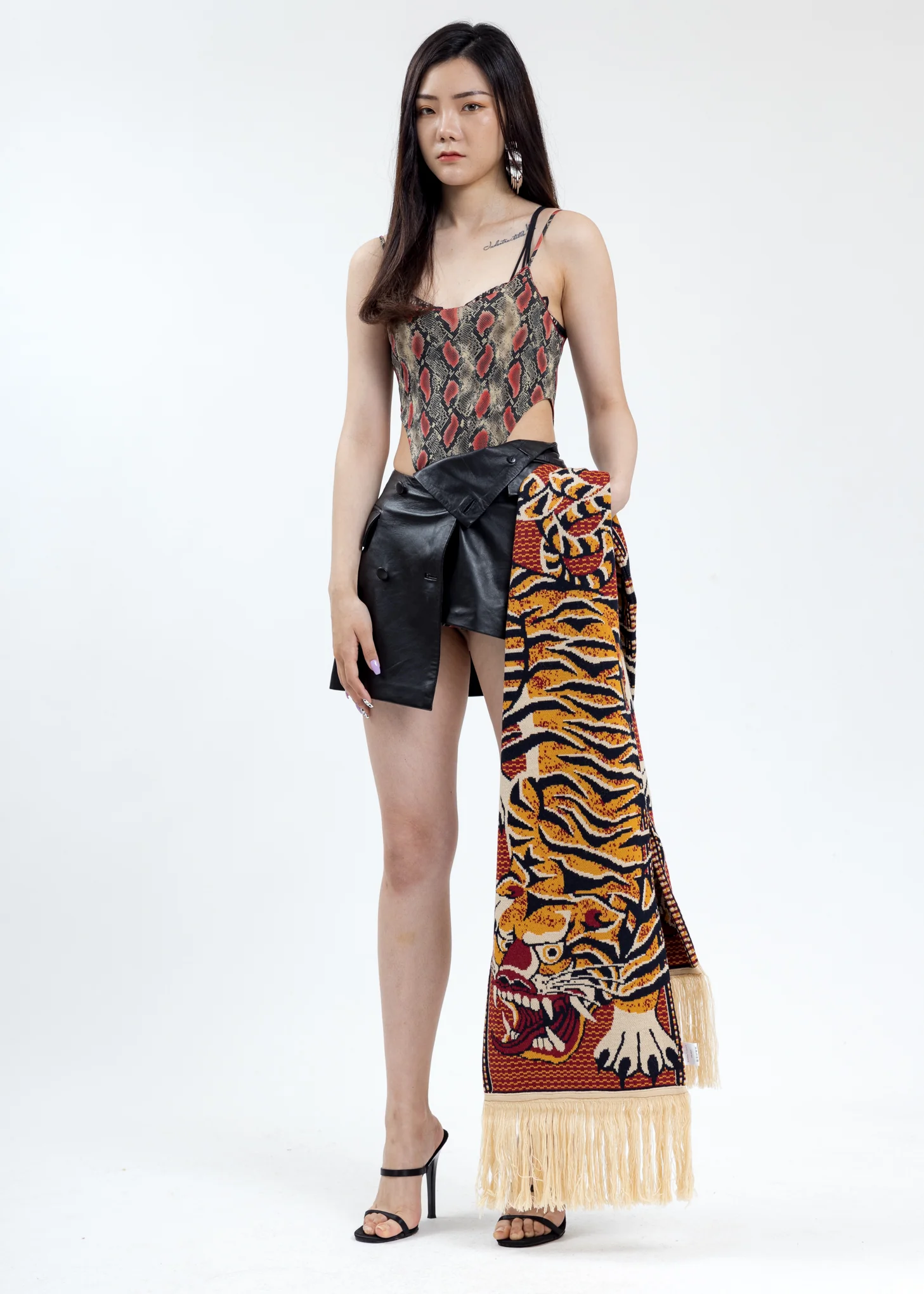 Printed Tiger Scarf - Image 2