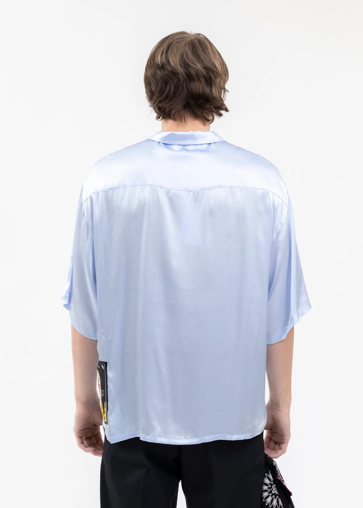 LIGHT BLUE AIRBRUSH GABRIEL SILK SHIRT - Image 3