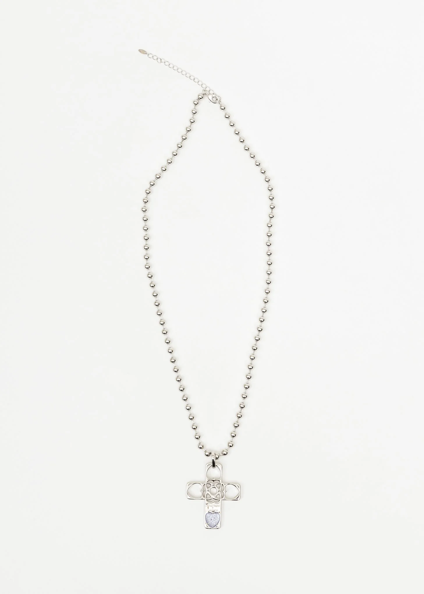 Purple and Silver Hearts Cross Necklace