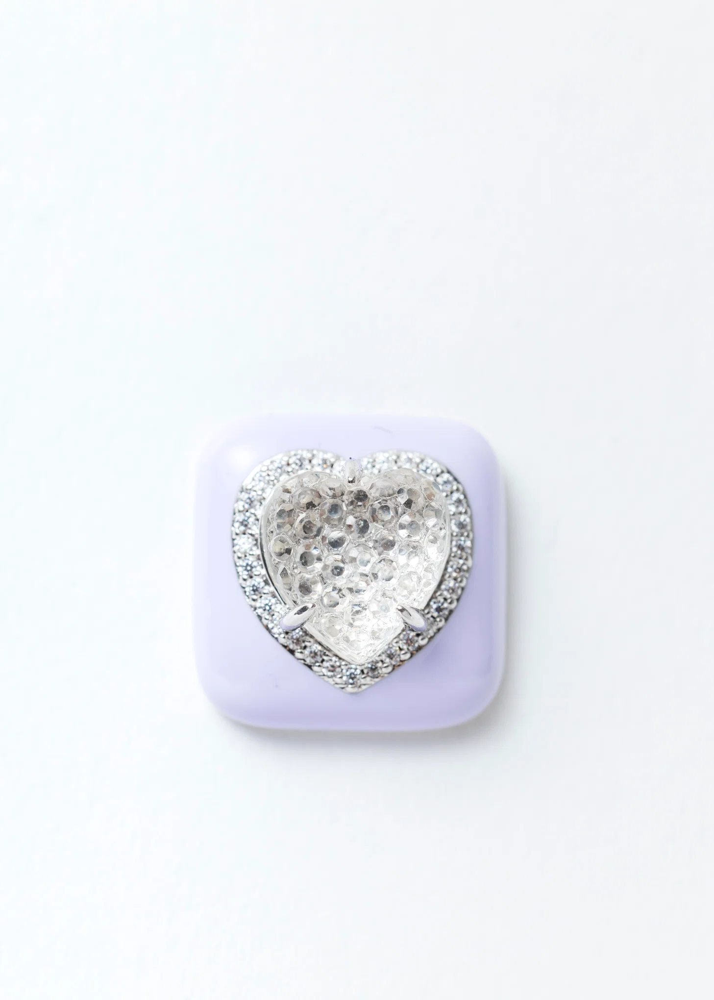 Purple And White Heart Earring - Single