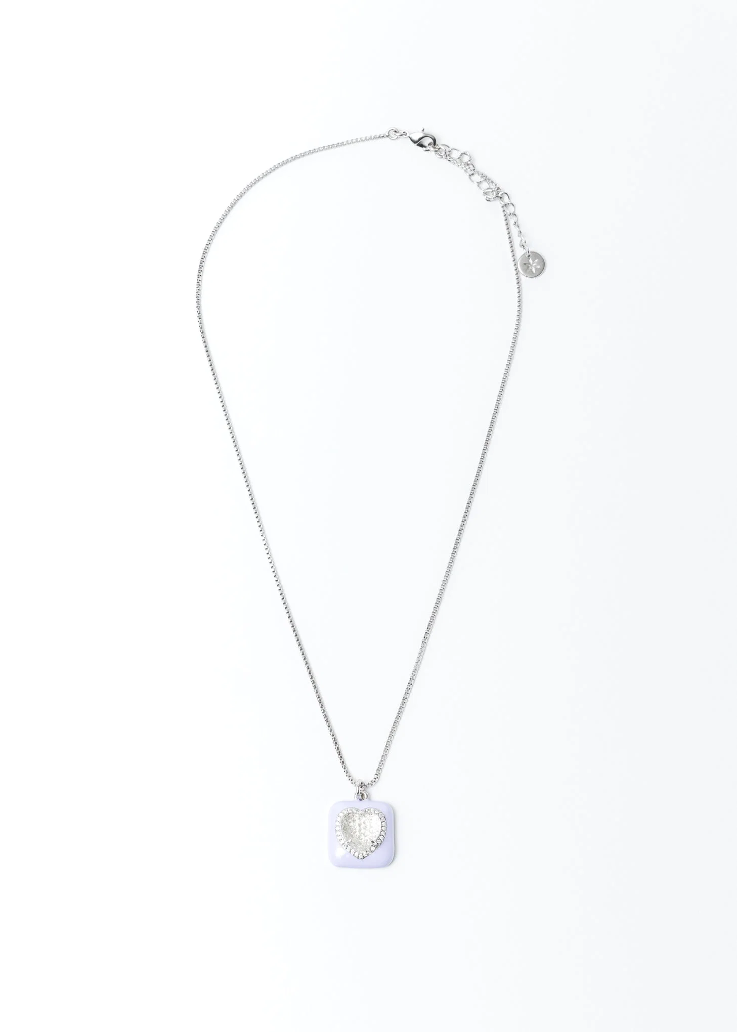 Purple And White Heart Necklace - Image 4