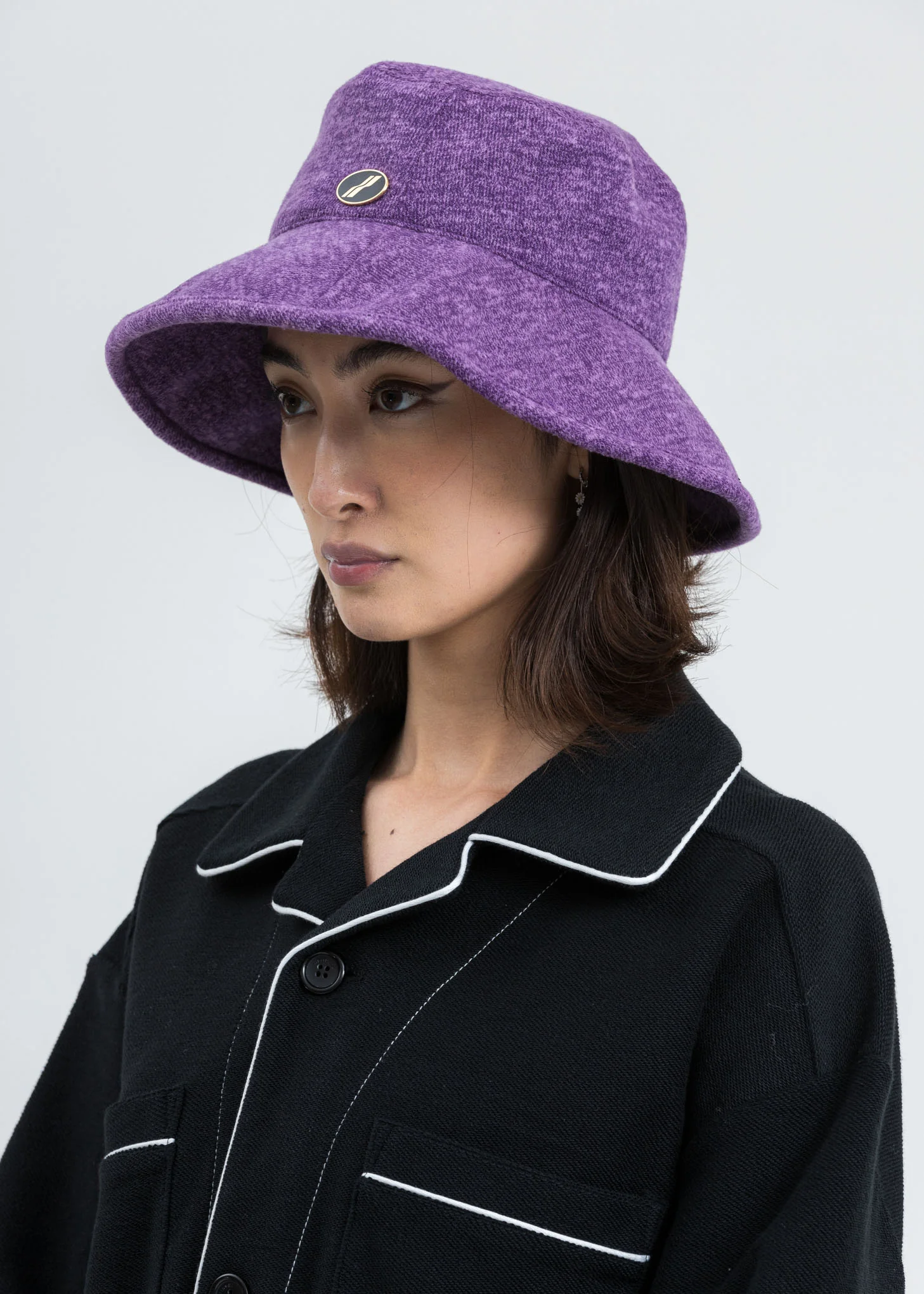 Purple Big Brim Bucket Hat