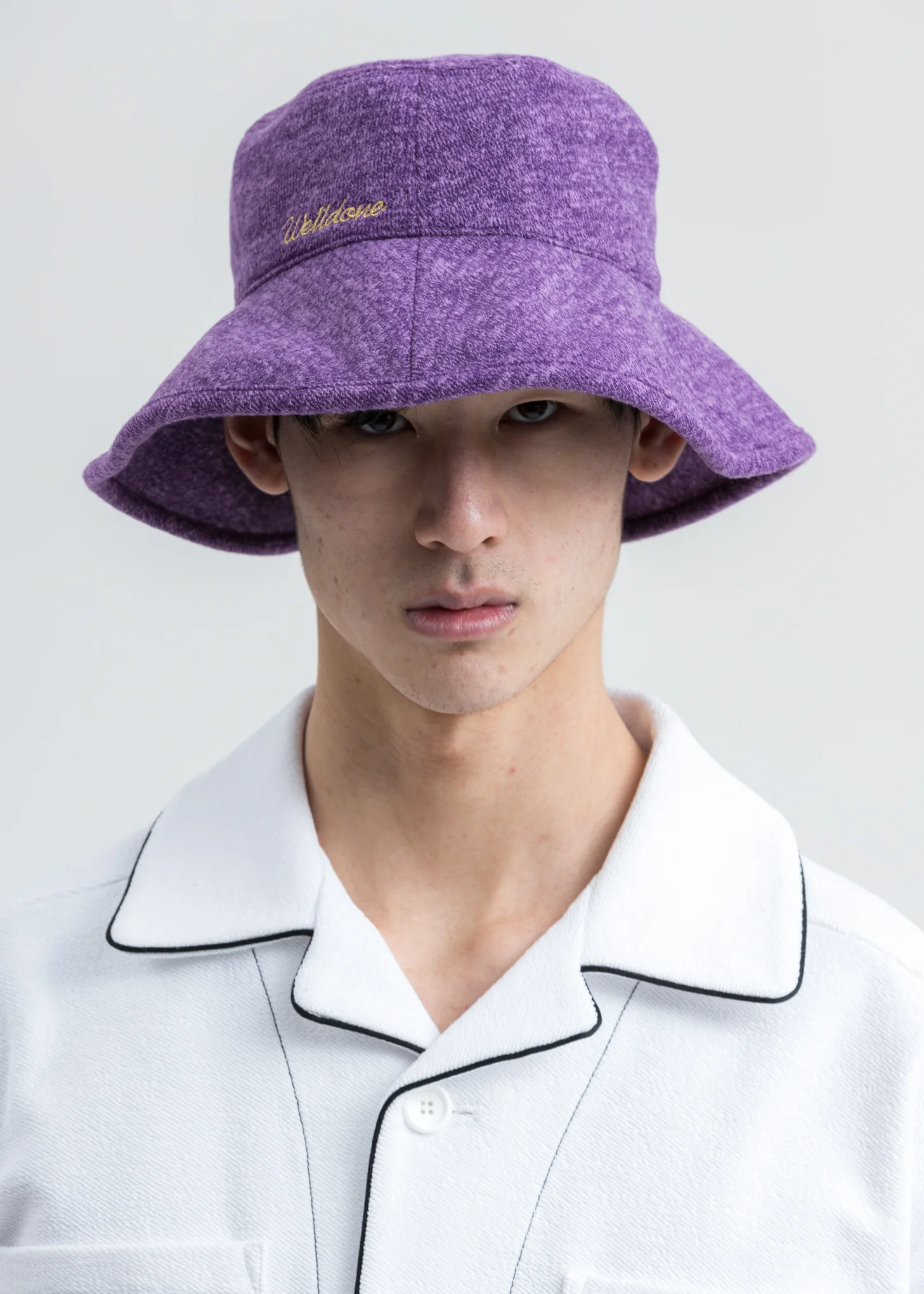 Purple Big Brim Bucket Hat
