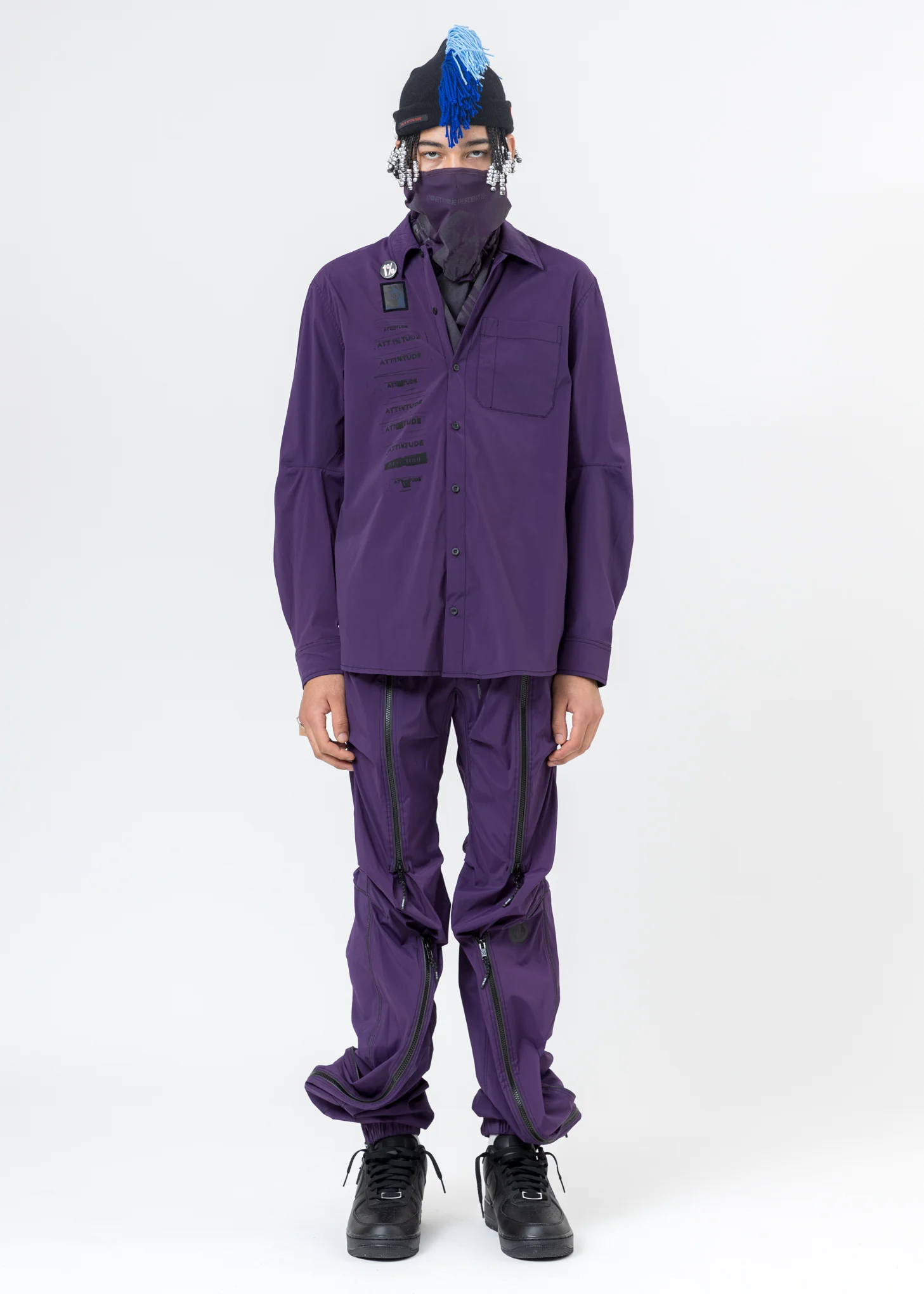 Purple BONDAGE ATT1%TUDE Line Pants - Image 2