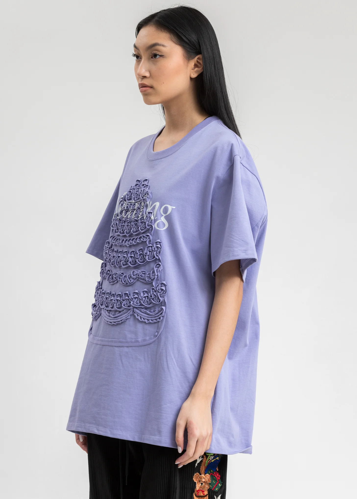 Purple Cake Embroidery T-Shirt - Image 3
