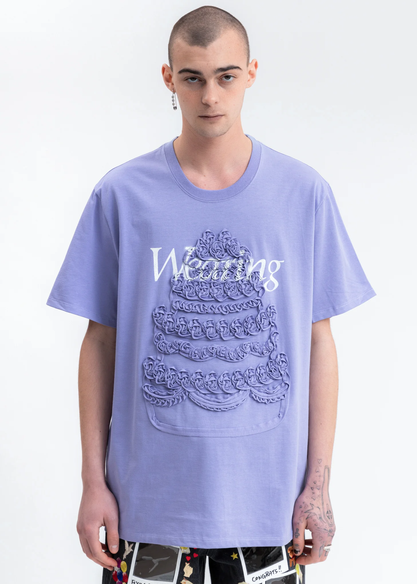 Purple Cake Embroidery T-Shirt