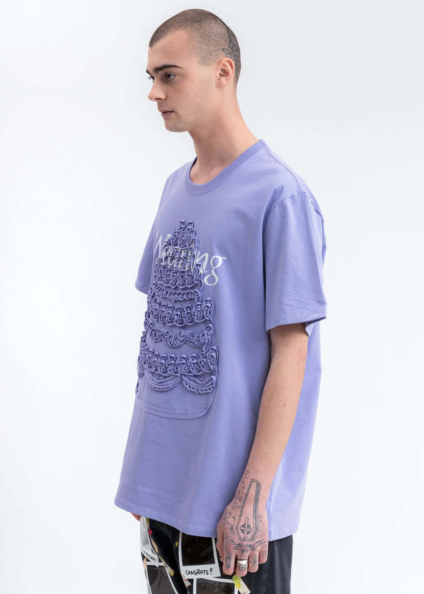 Purple Cake Embroidery T-Shirt - Image 3