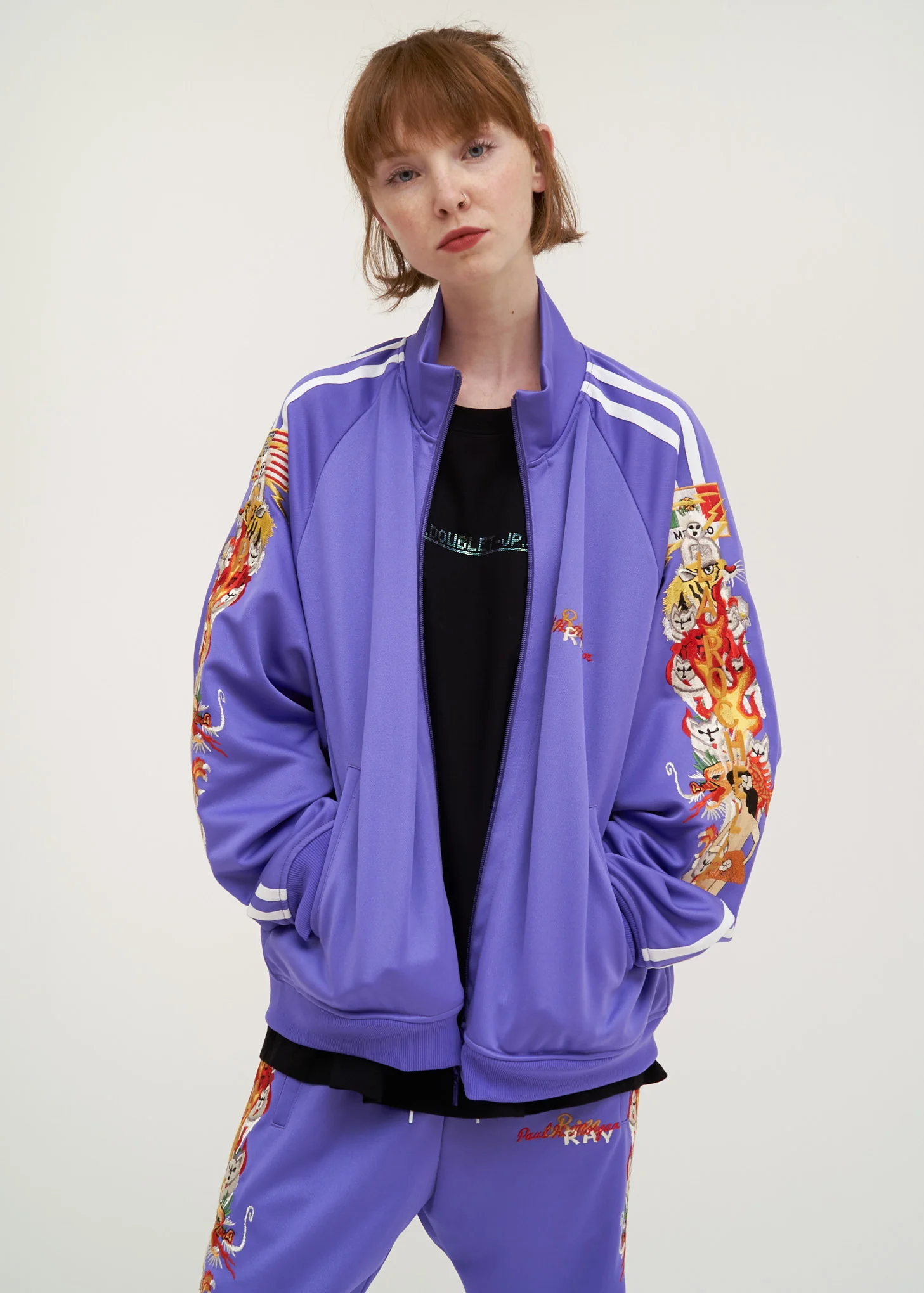 Purple Chaos Embroidery Track Jacket - Image 3