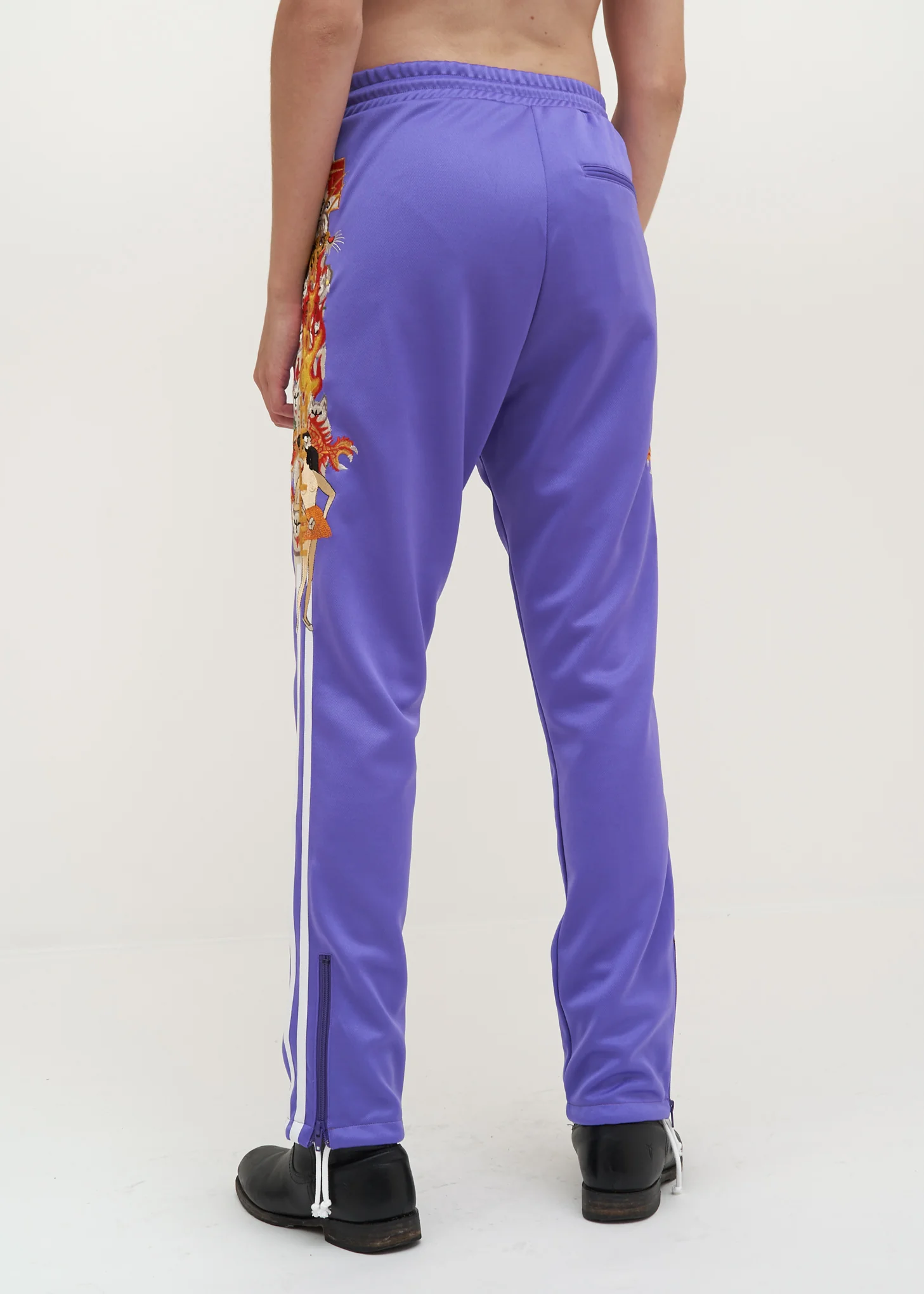 Purple Chaos Embroidery Track Pants - Image 4