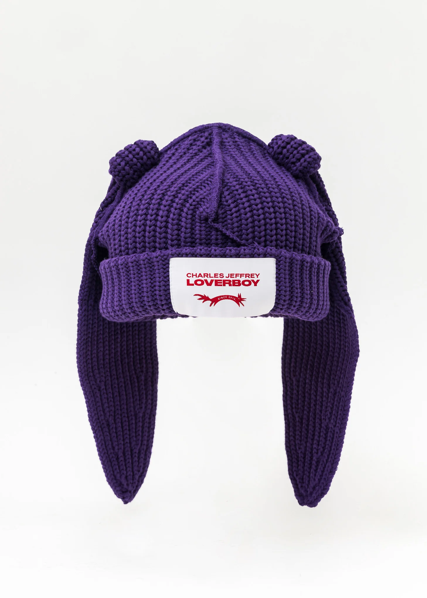 PURPLE CHUNKY RABBIT BEANIE