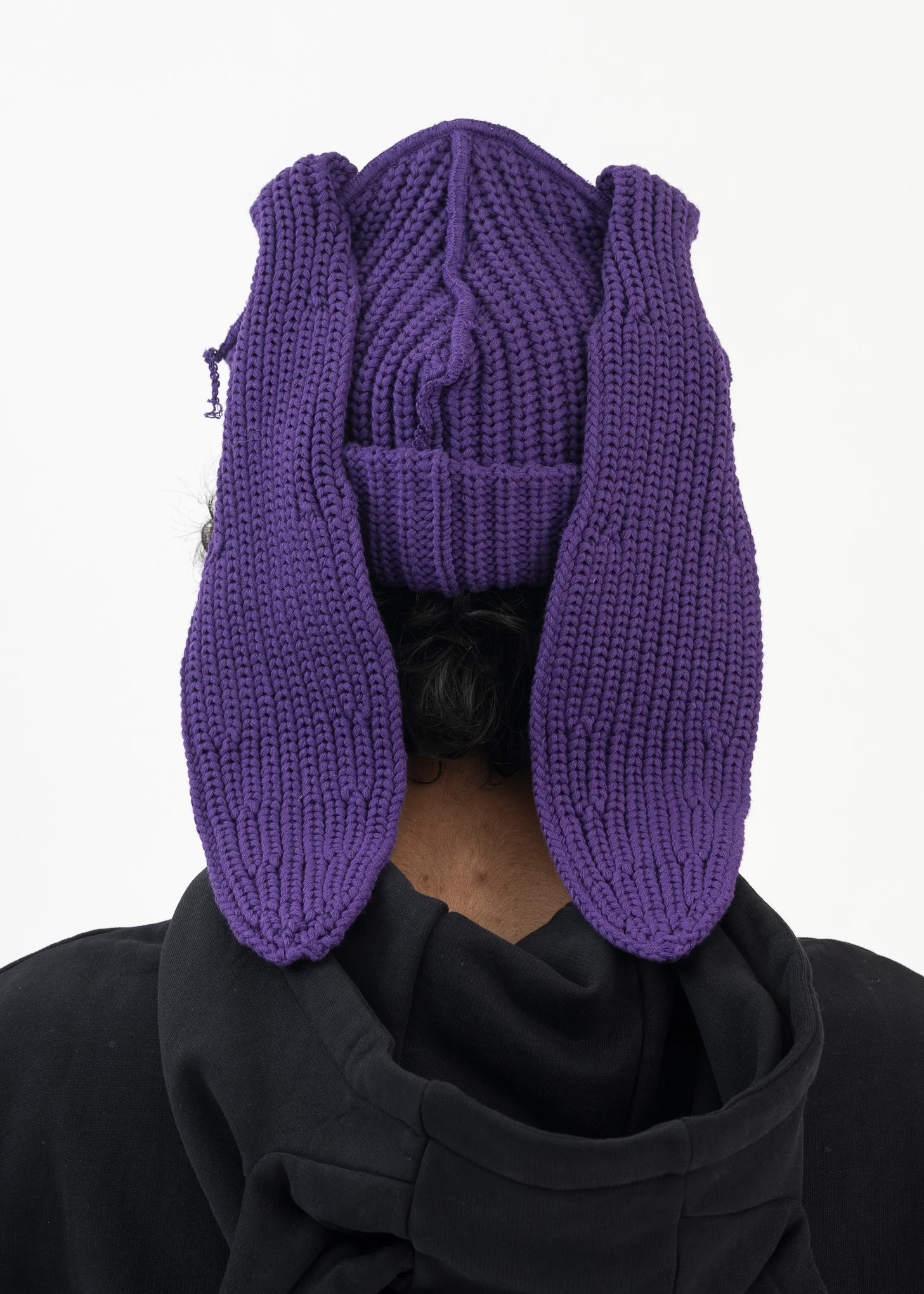 PURPLE CHUNKY RABBIT BEANIE - Image 7