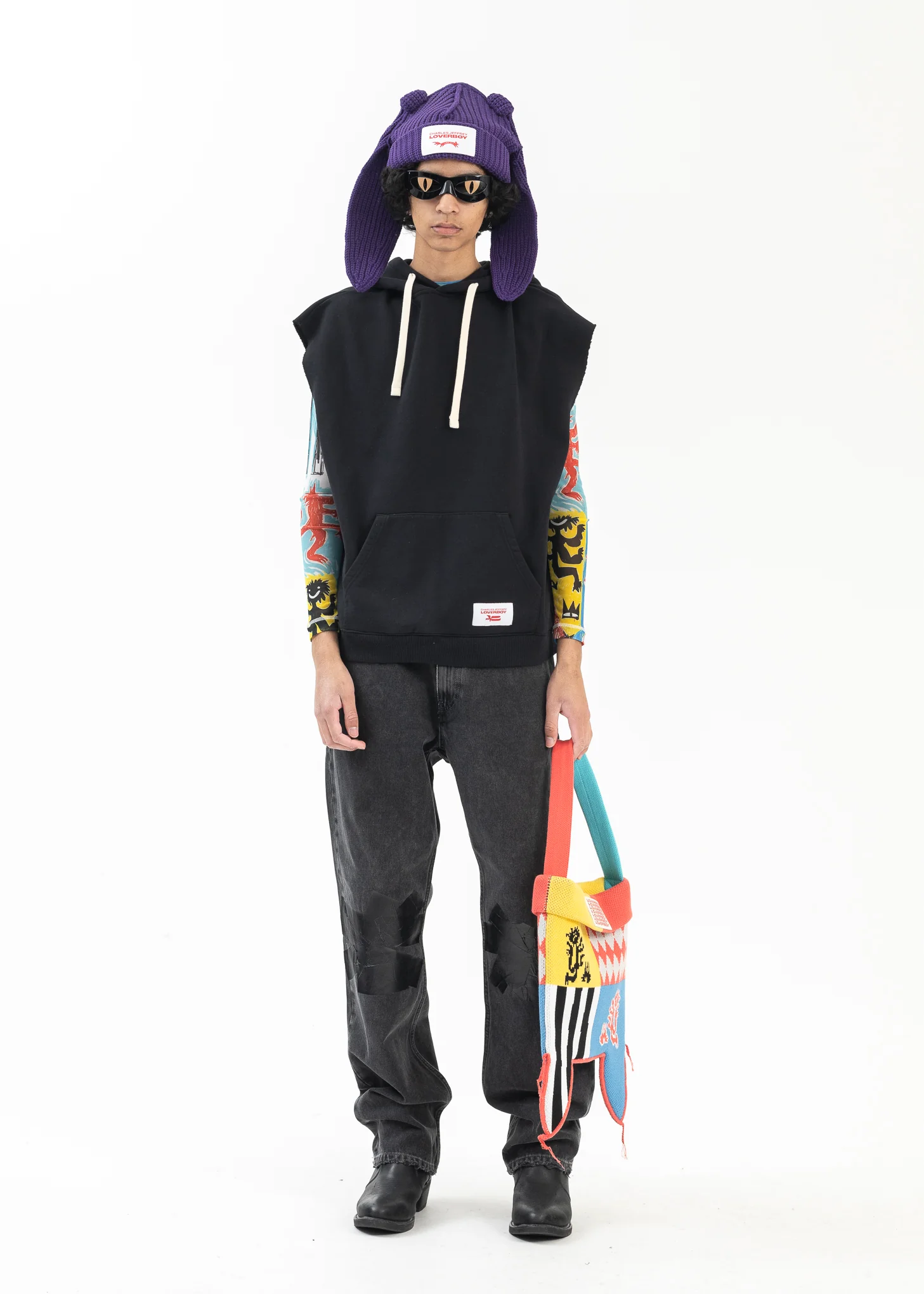PURPLE CHUNKY RABBIT BEANIE - Image 8