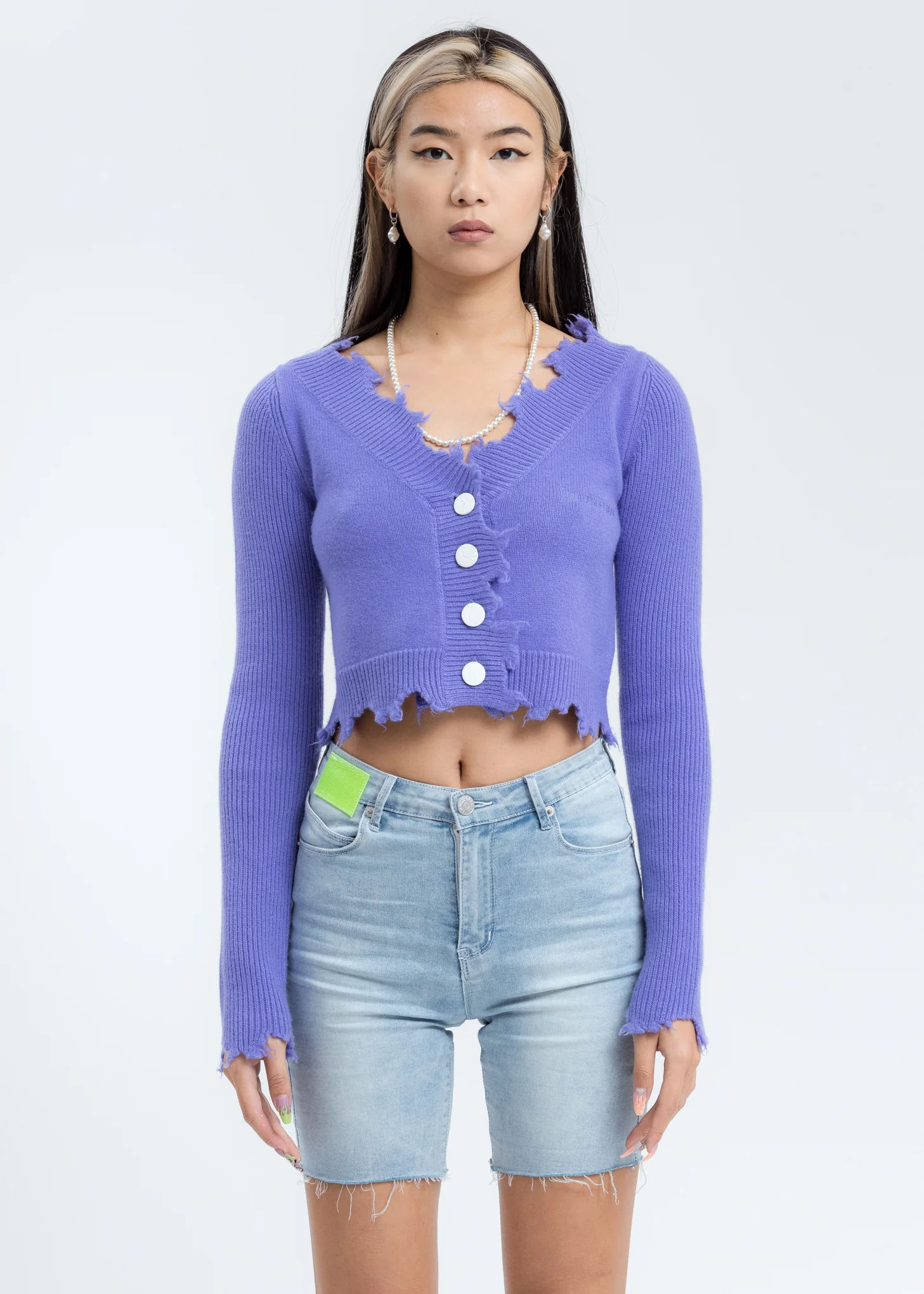 Purple Destroyed Cardigan