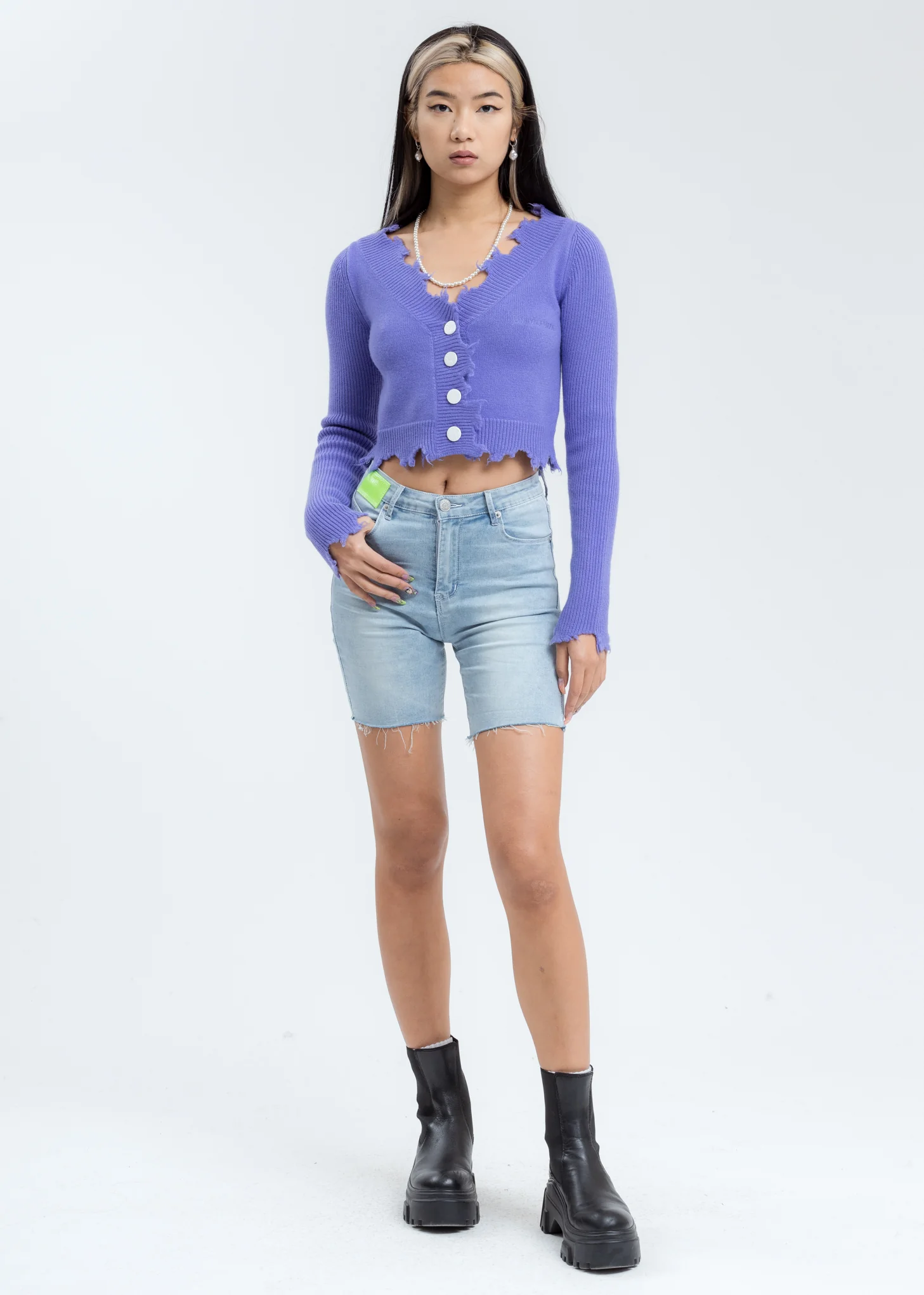 Purple Destroyed Cardigan - Image 5