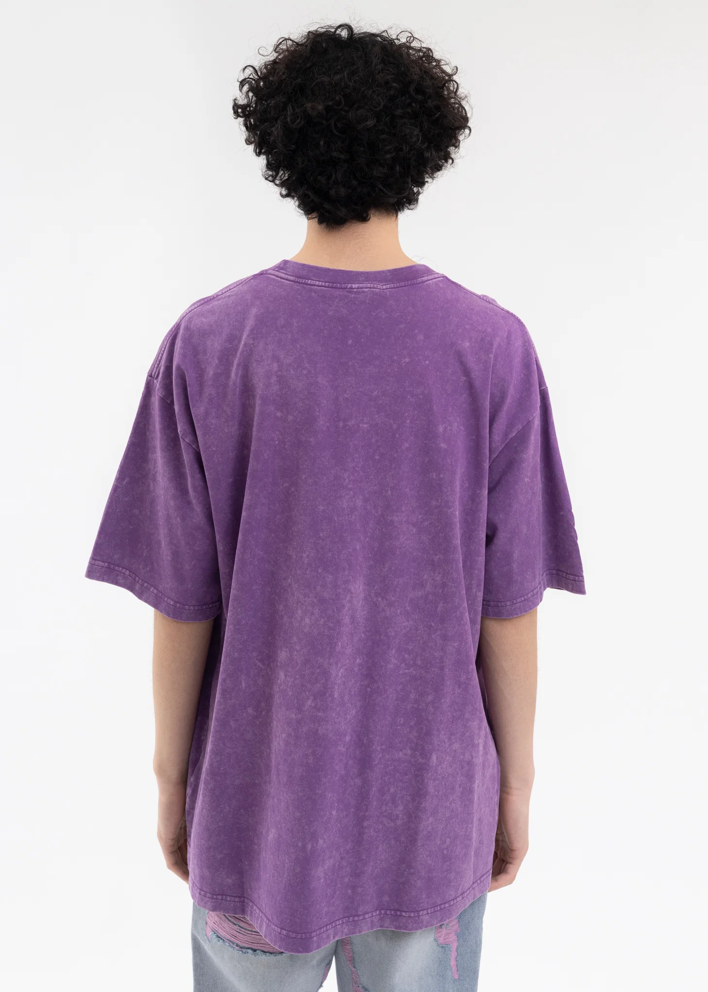 PURPLE EMBROIDERY PATCHWORK T-SHIRT - Image 4
