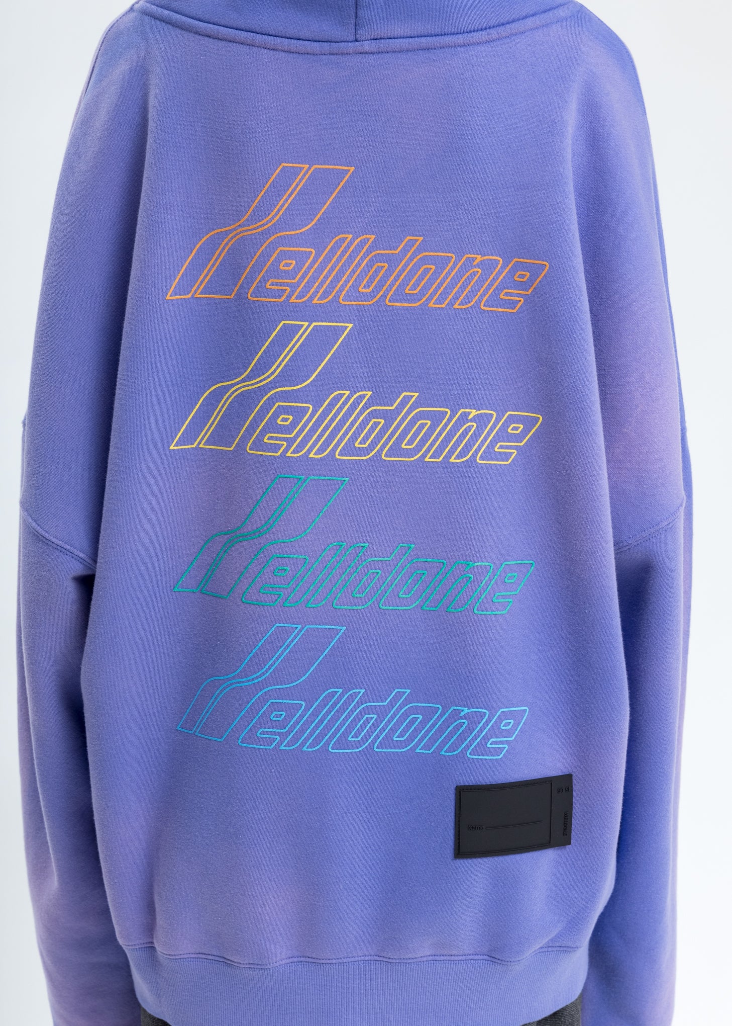 Purple Hand Bleached Iridescent Logo Hoodie - Image 4