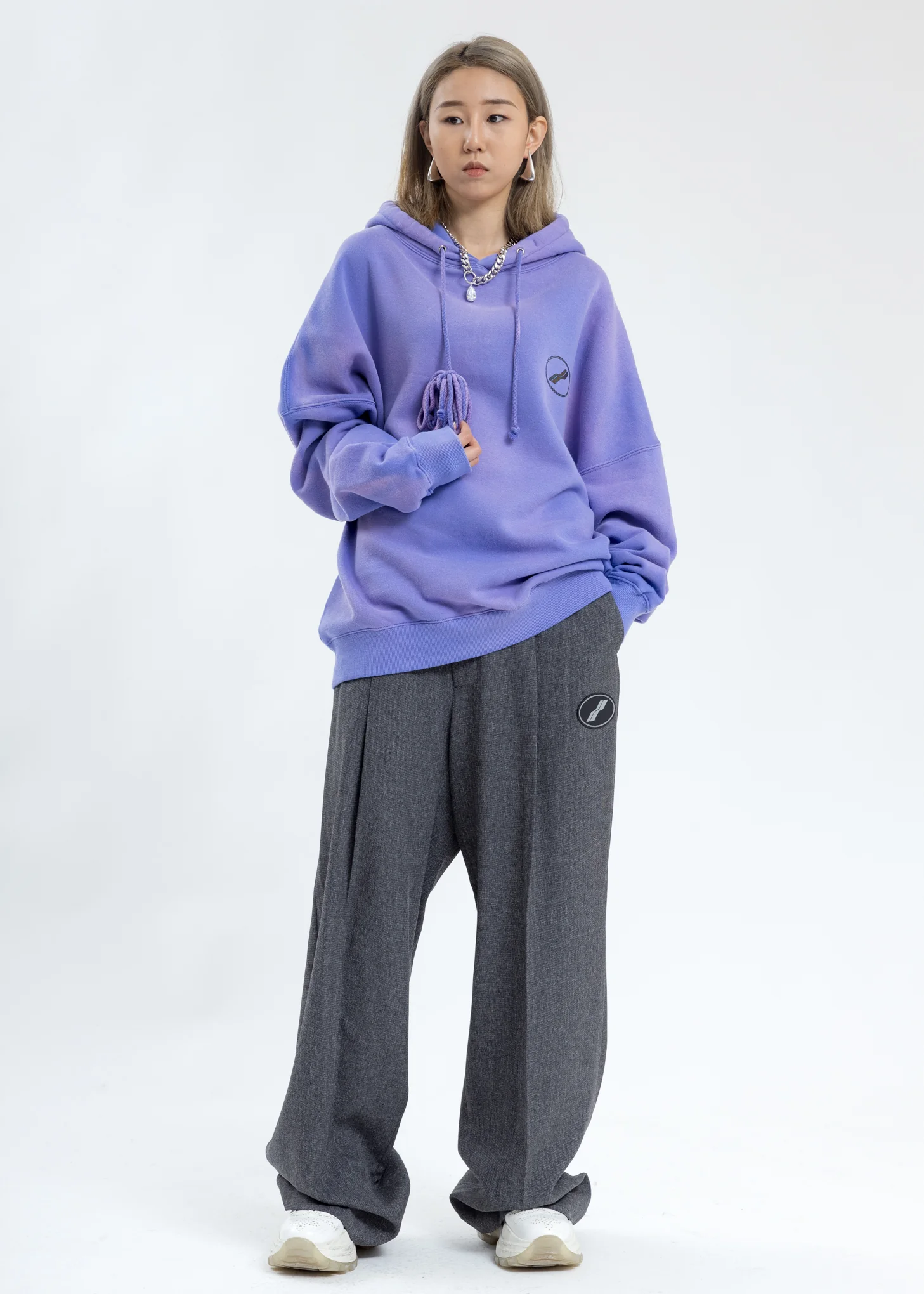 Purple Hand Bleached Iridescent Logo Hoodie - Image 5