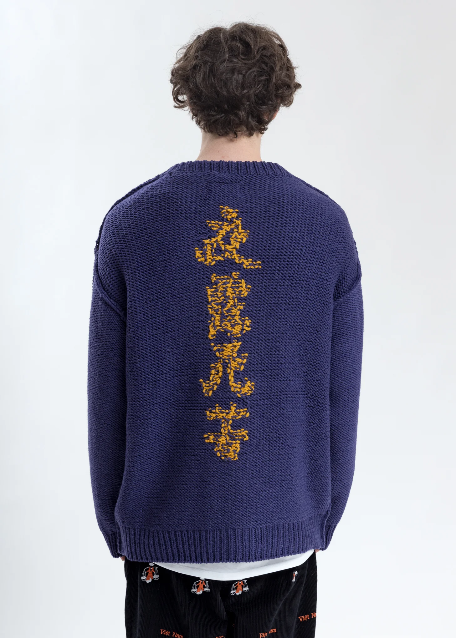 Purple Hand-Knitting Jacquard Pullover - Image 4