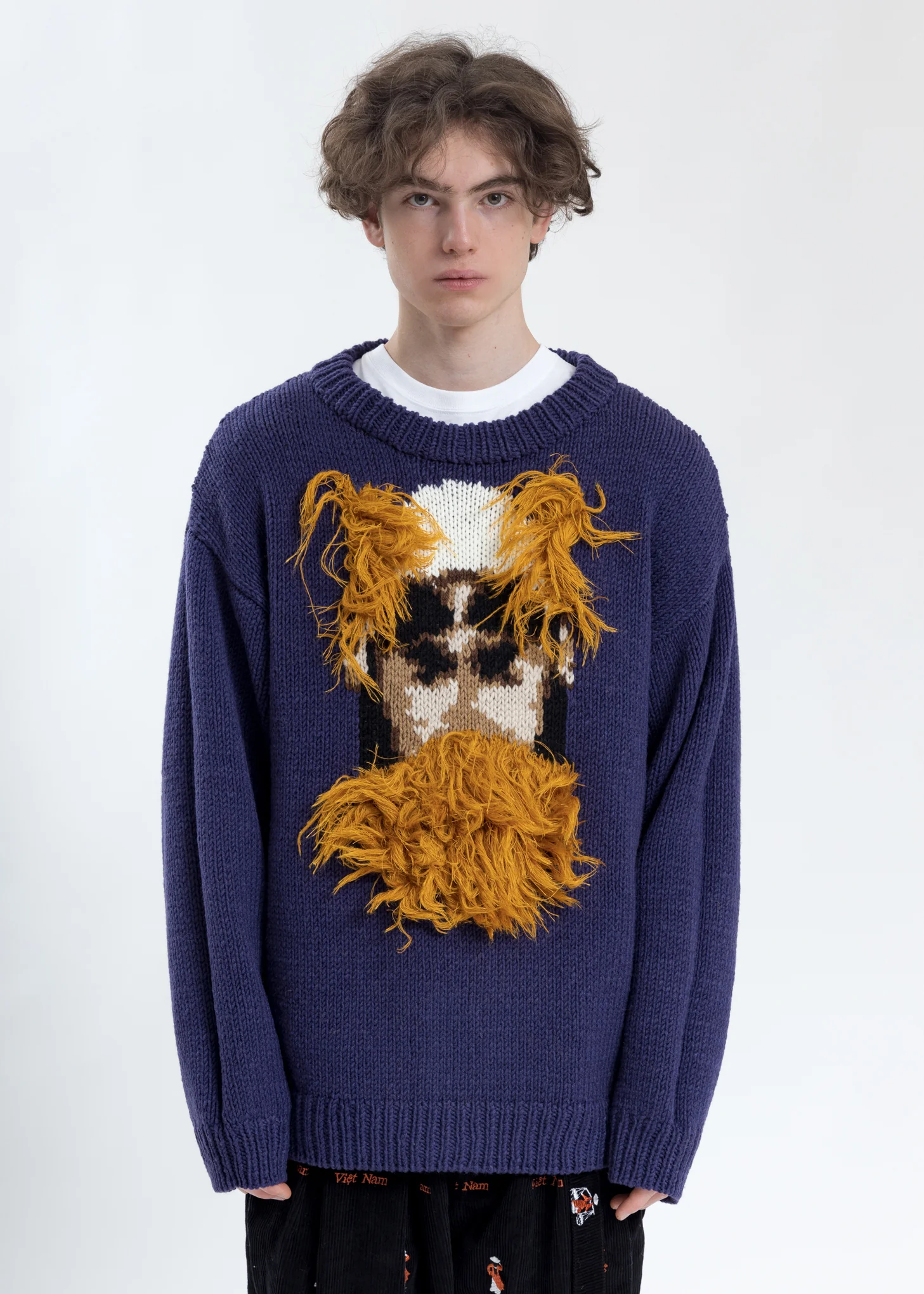 Purple Hand-Knitting Jacquard Pullover - Image 7