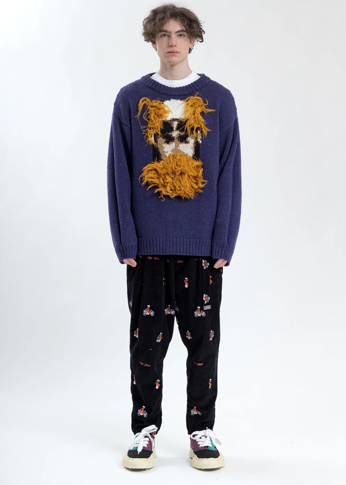 Purple Hand-Knitting Jacquard Pullover - Image 8