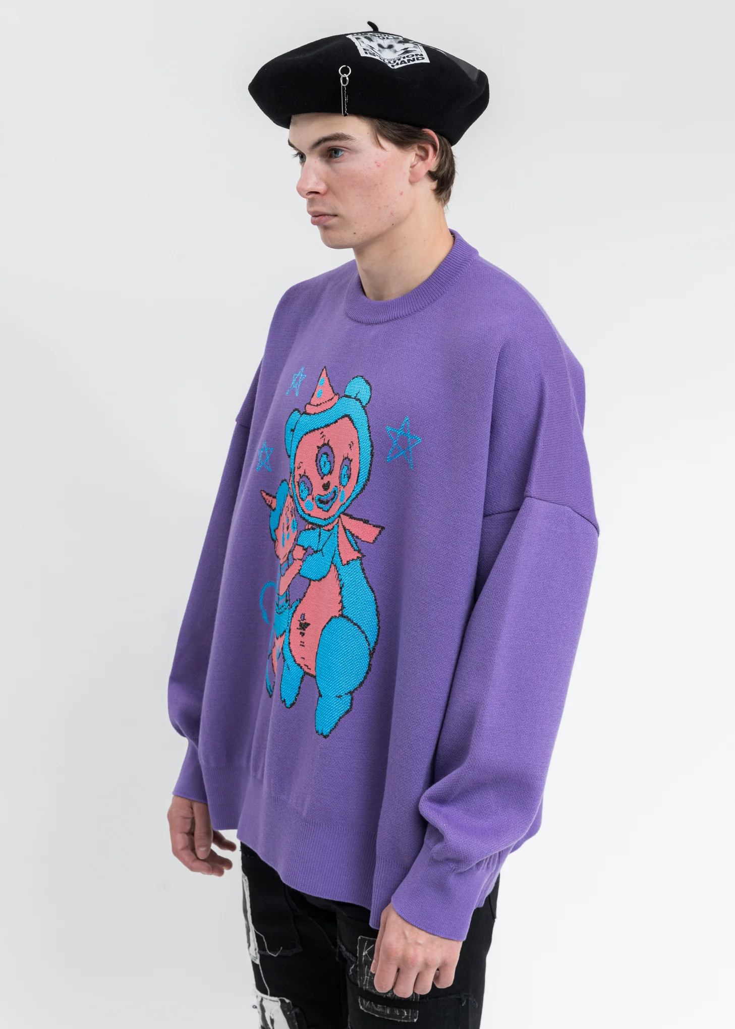 Purple Hell Boy Knit Pullover Sweater - Image 3