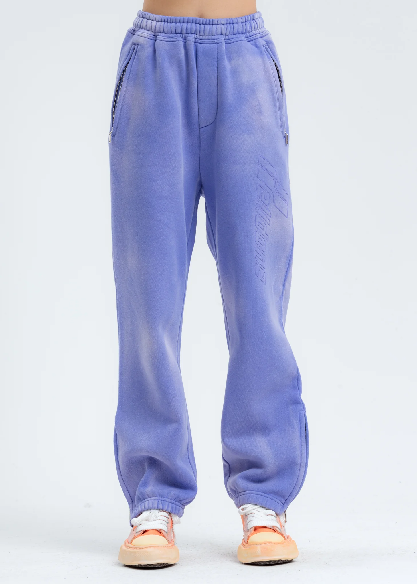 Purple Iridescent Hand-Bleached Zip Lounge Pants