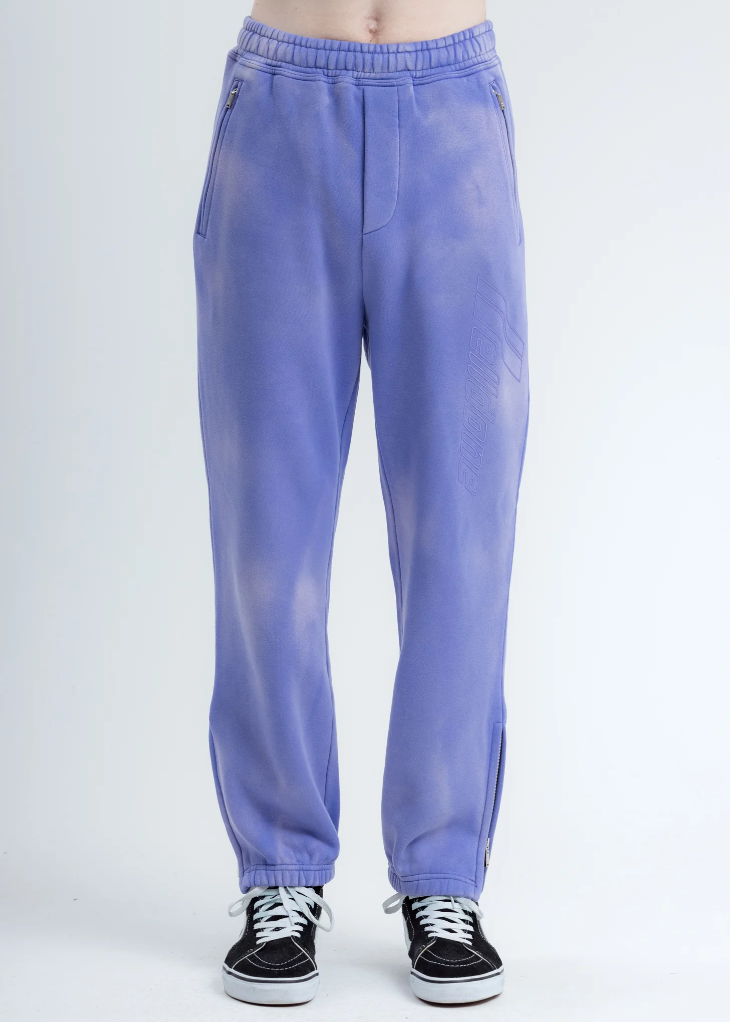 Purple Iridescent Hand-Bleached Zip Lounge Pants