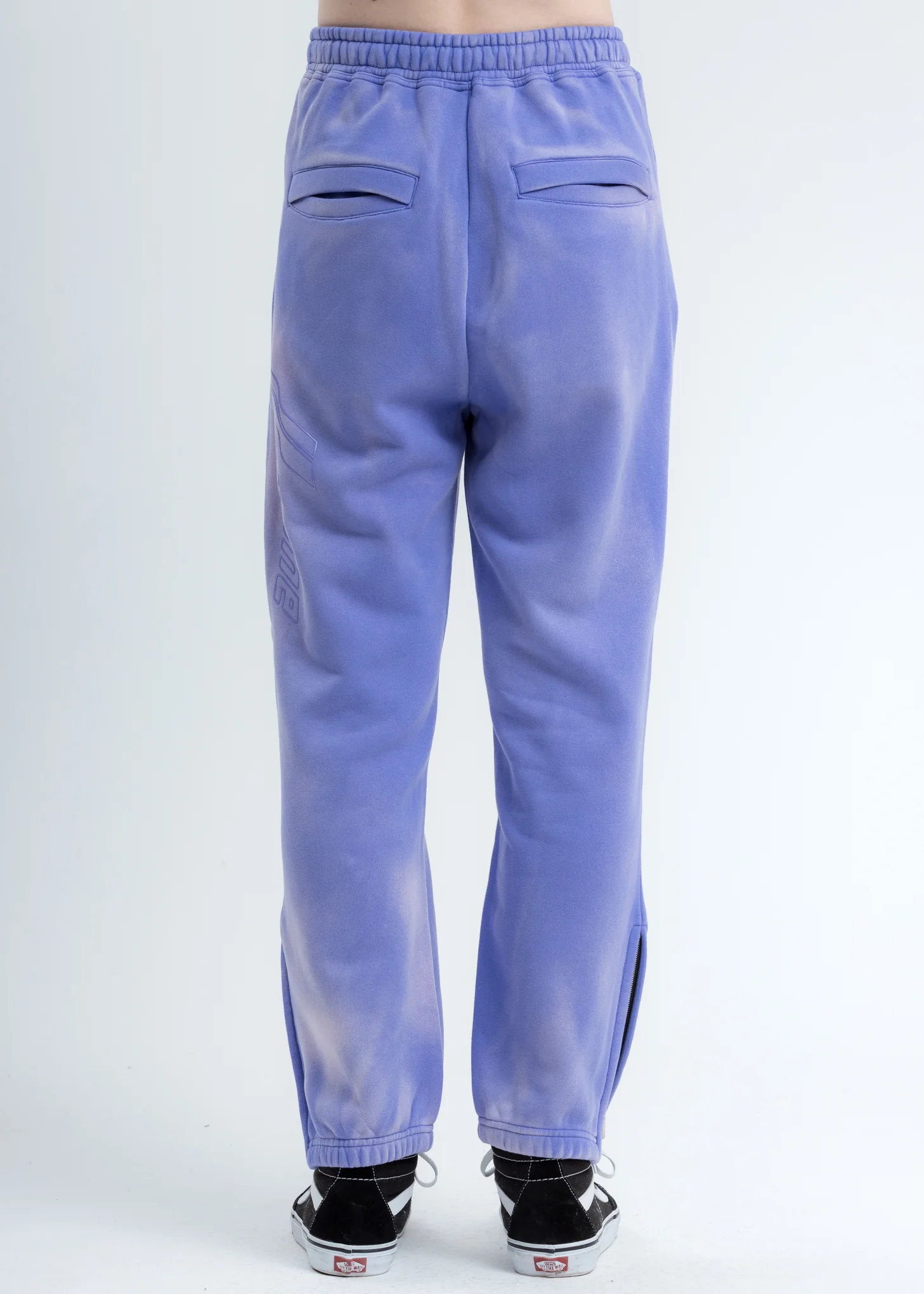 Purple Iridescent Hand-Bleached Zip Lounge Pants - Image 6