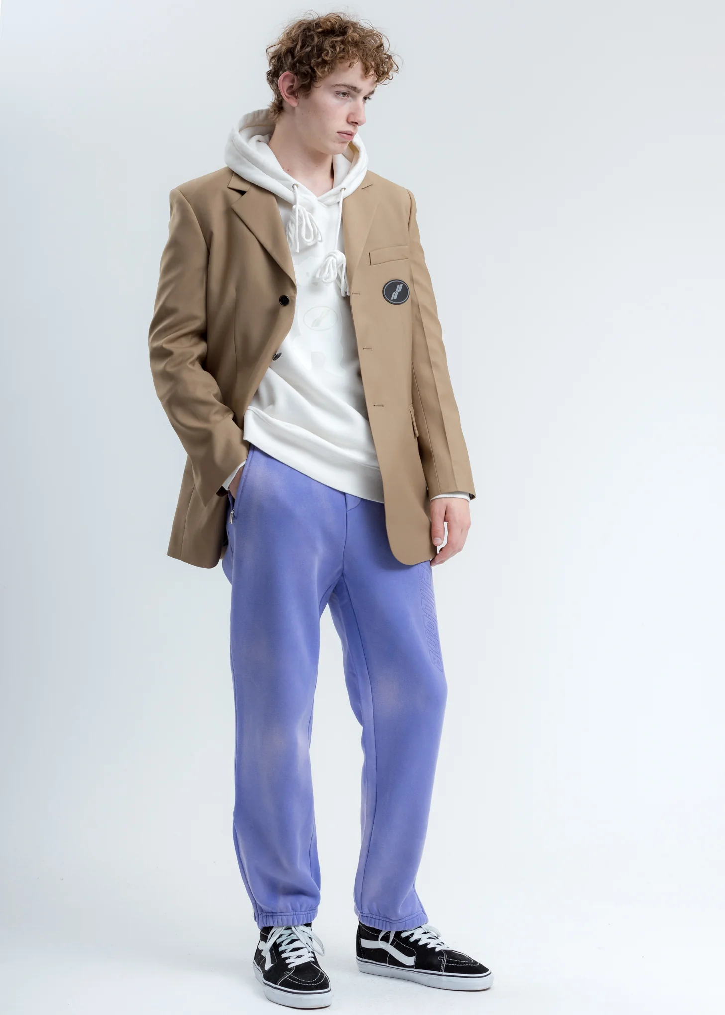 Purple Iridescent Hand-Bleached Zip Lounge Pants - Image 7