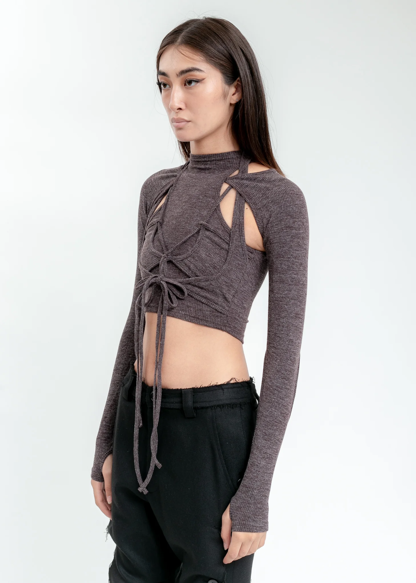 Purple Jersey Top With Sleeve - Image 3