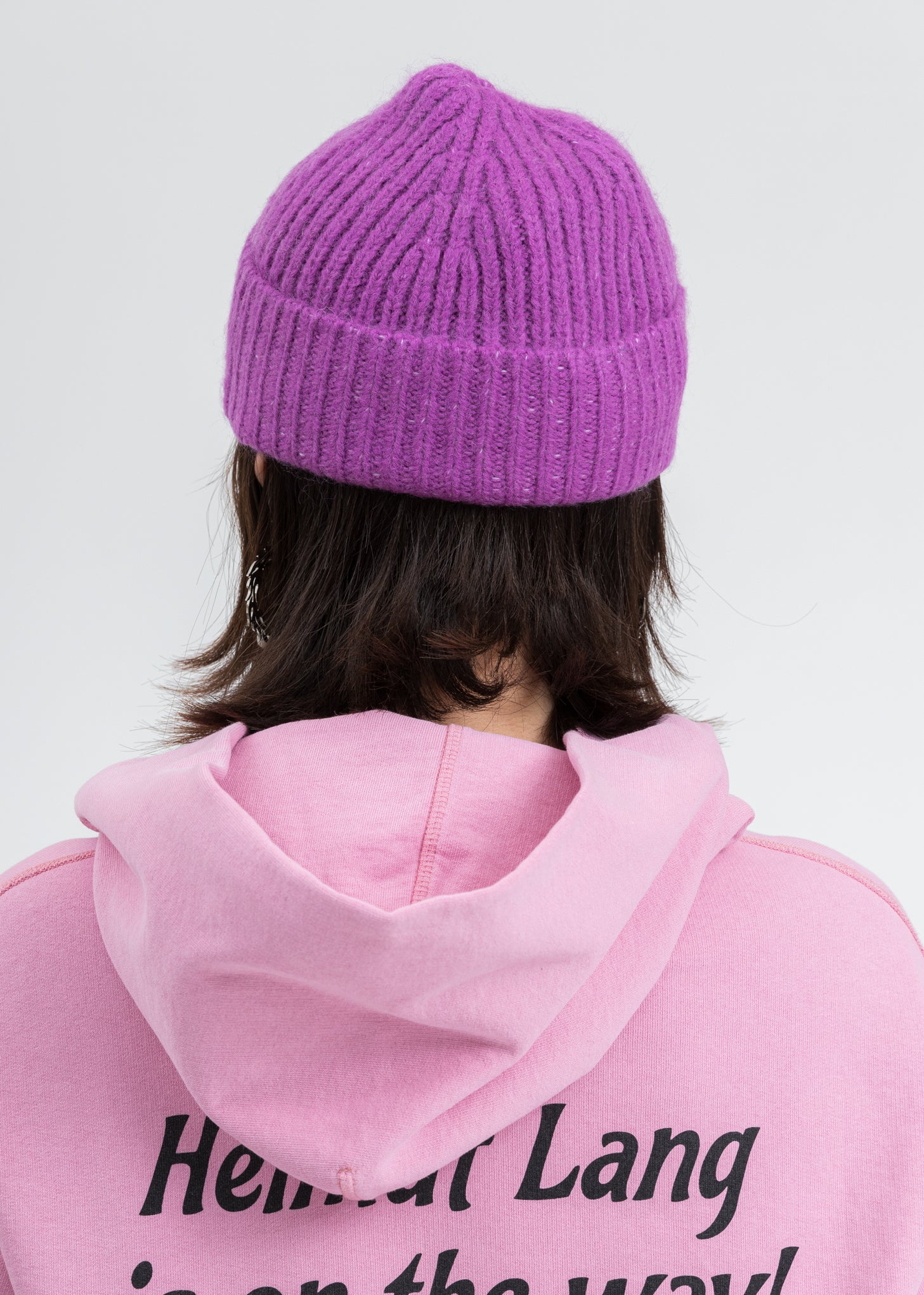 Purple Leather Pad Beanie - Image 3