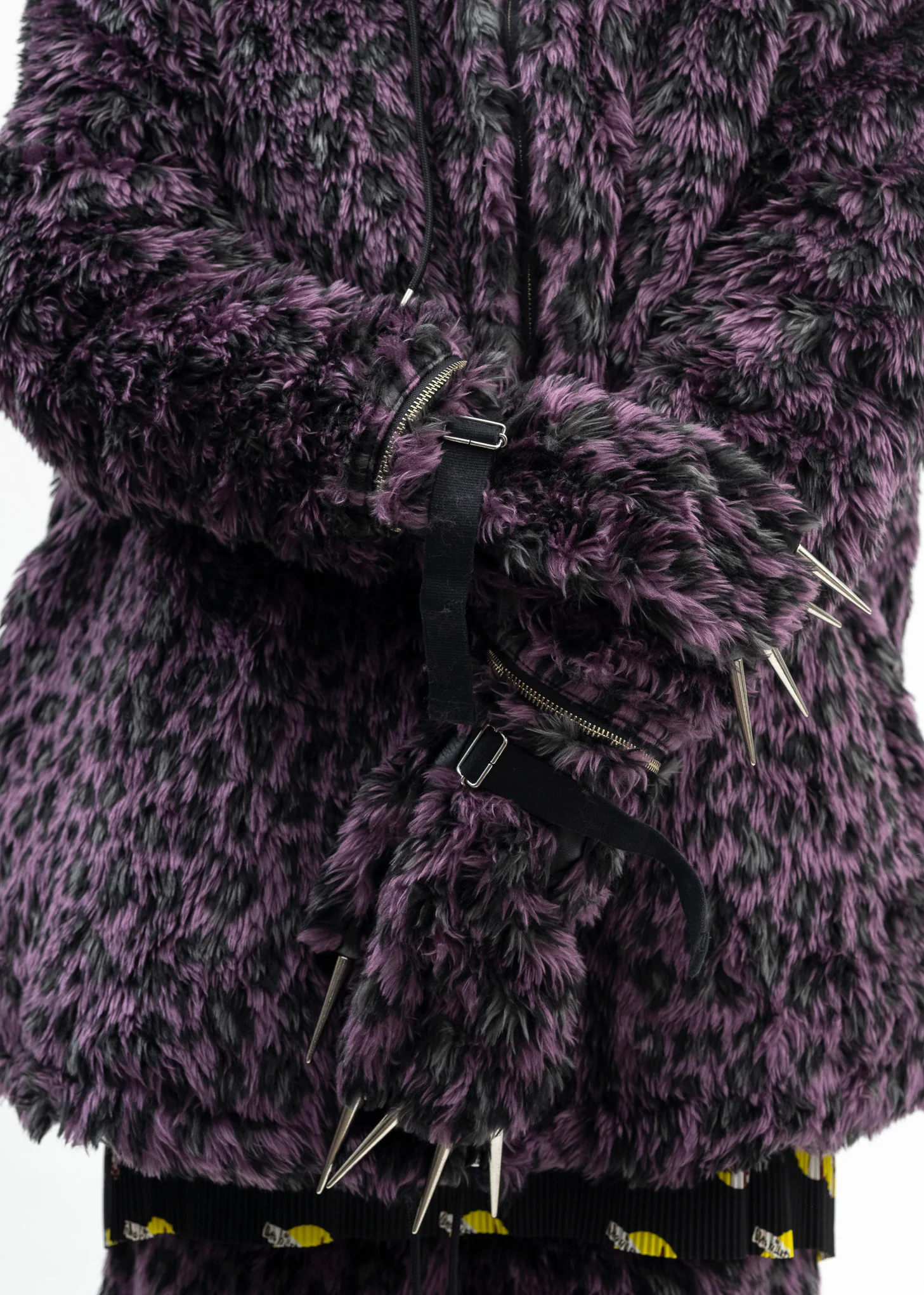 PURPLE LEOPARD FAUX-FUR DEVIL JACKET - Image 2
