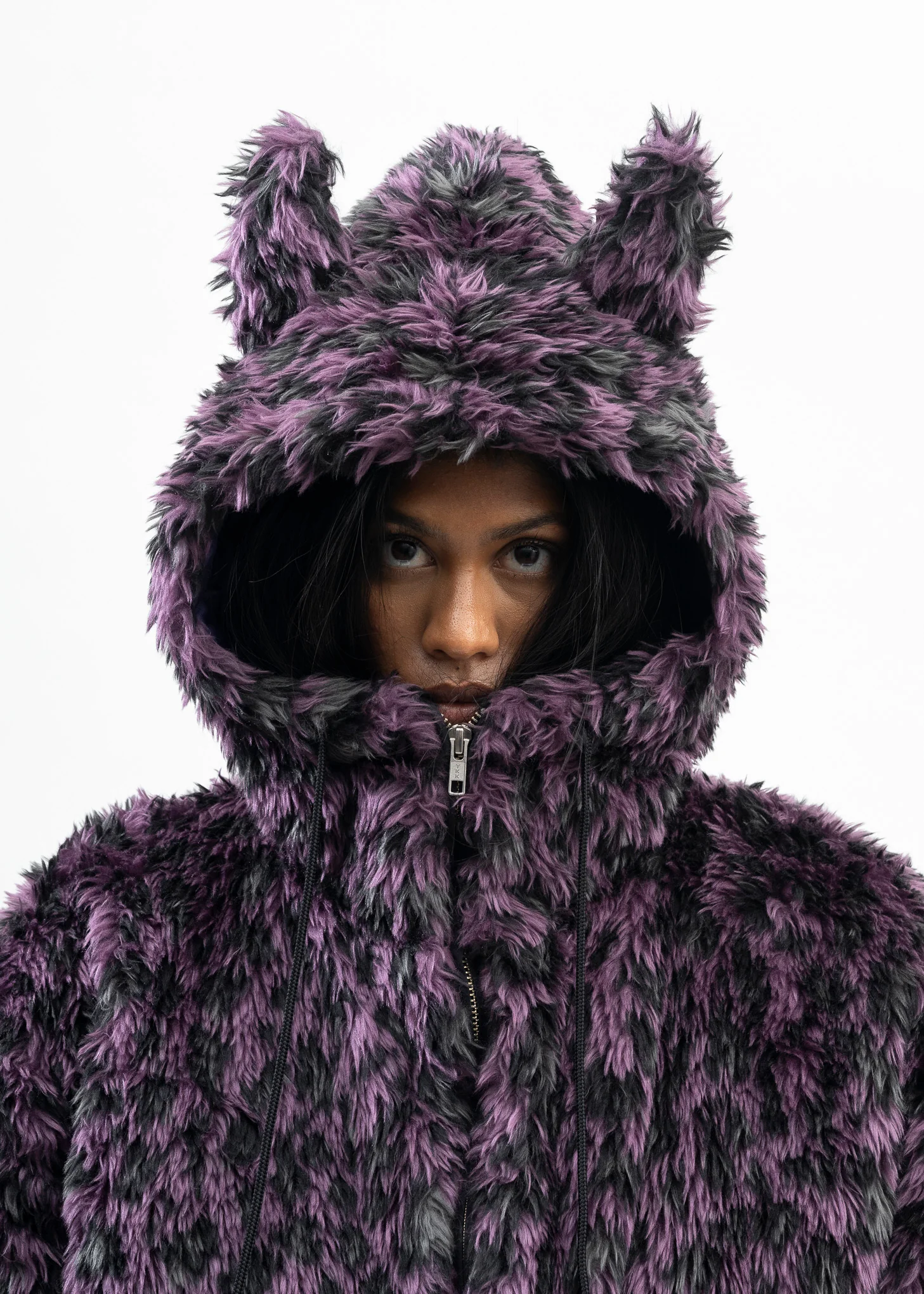 PURPLE LEOPARD FAUX-FUR DEVIL JACKET - Image 7