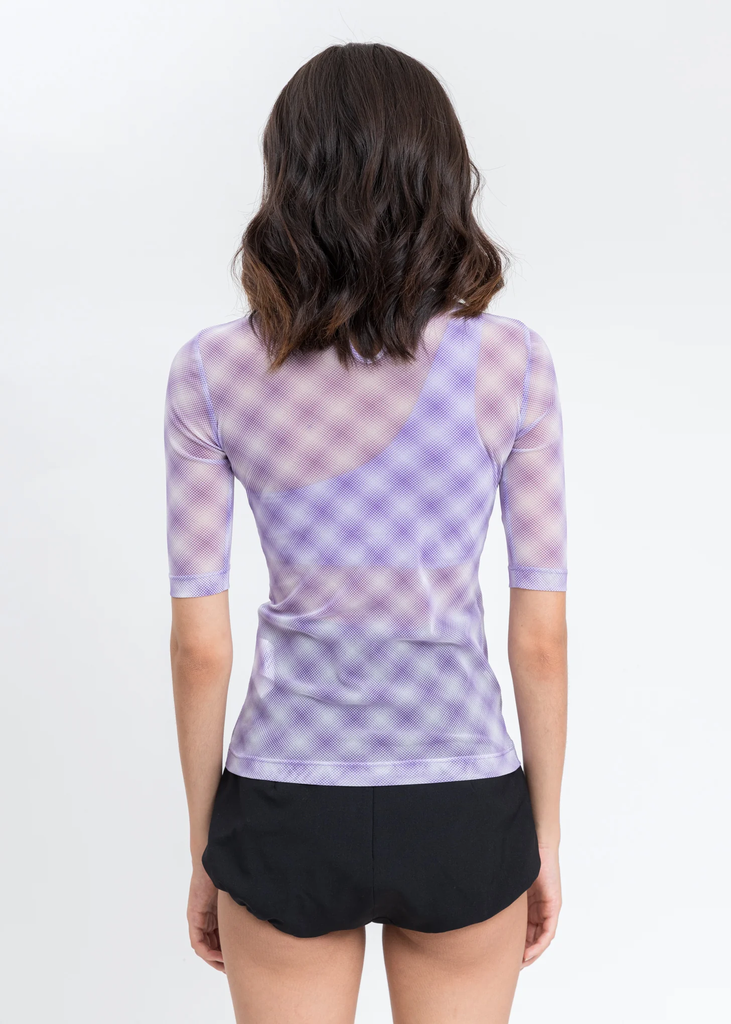 Purple Mesh Check Top - Image 4