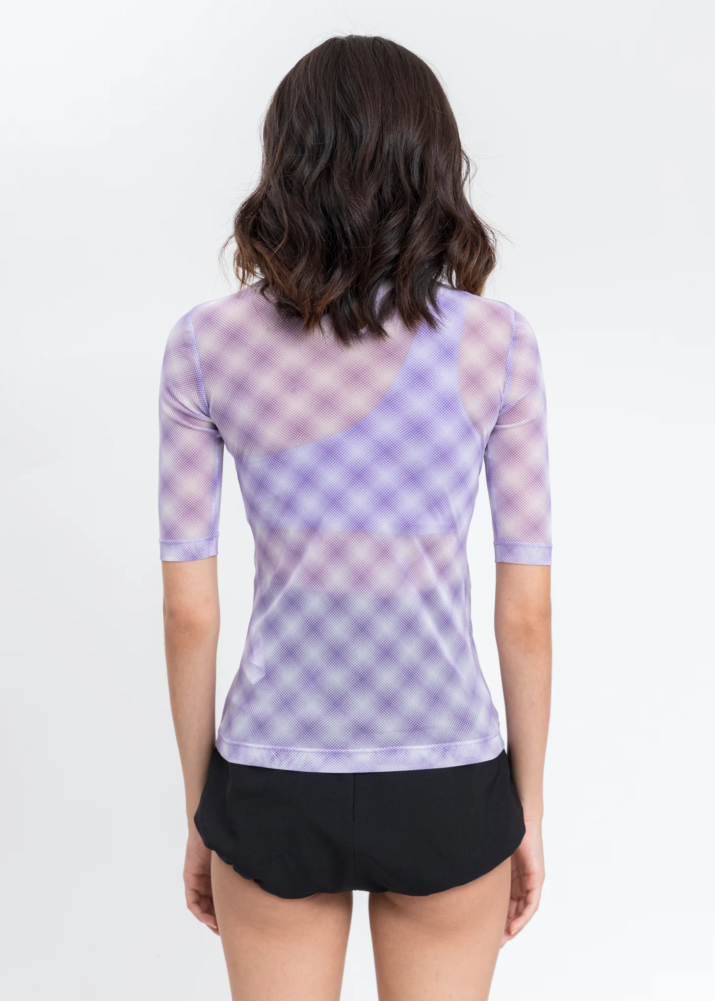 Purple Mesh Check Top - Image 5