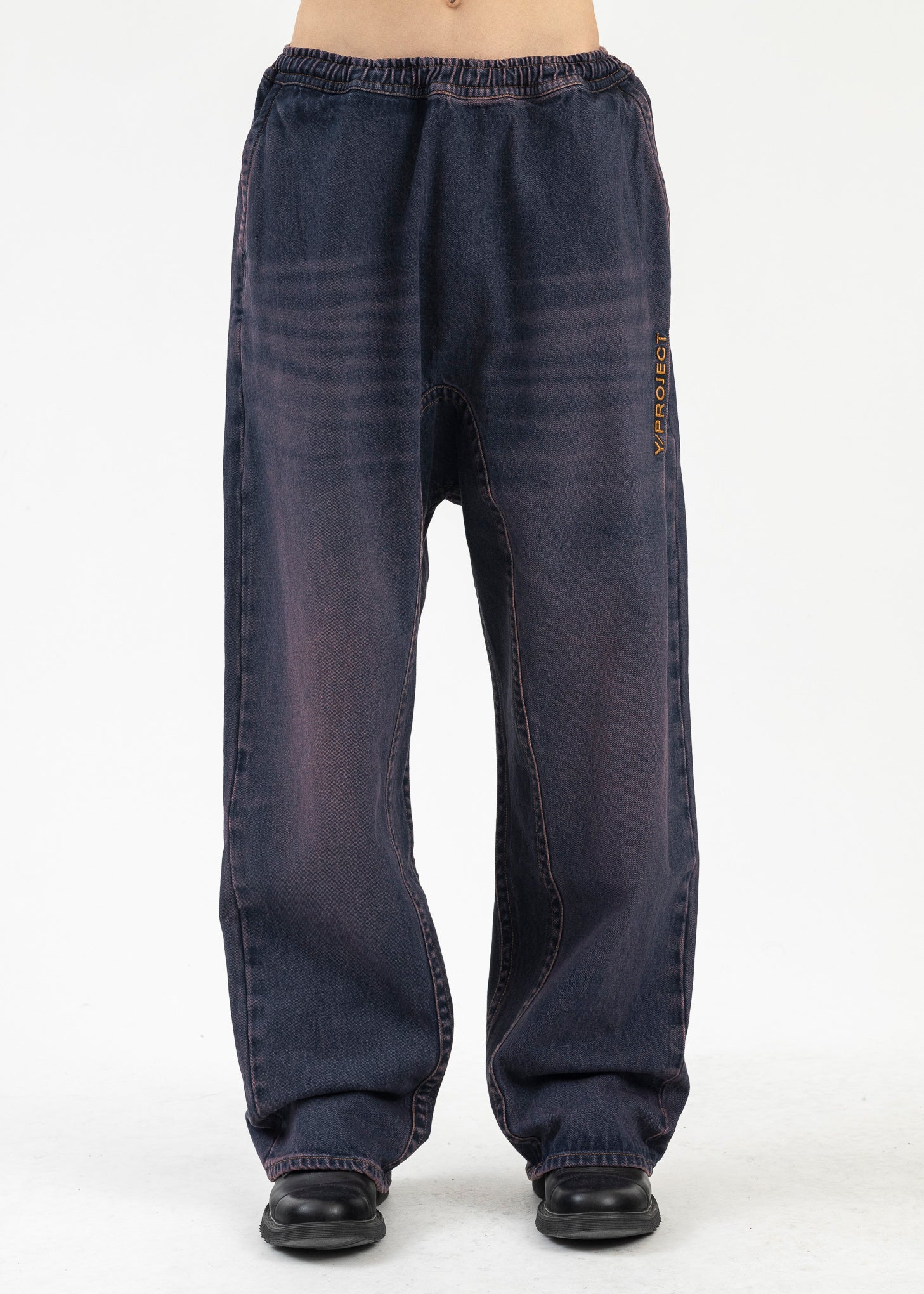 PURPLE NAVY PINCHED LOGO SOUFFLE JEANS