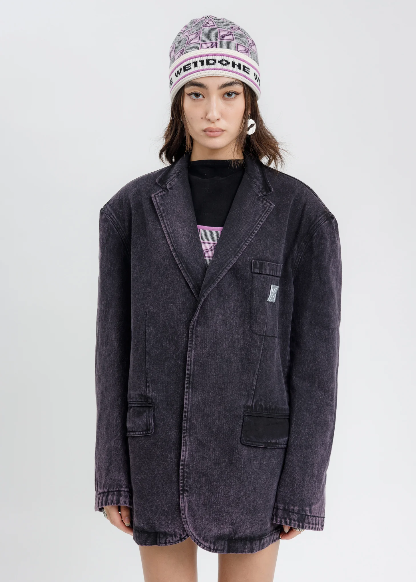 Purple Over Sized Denim Blazer