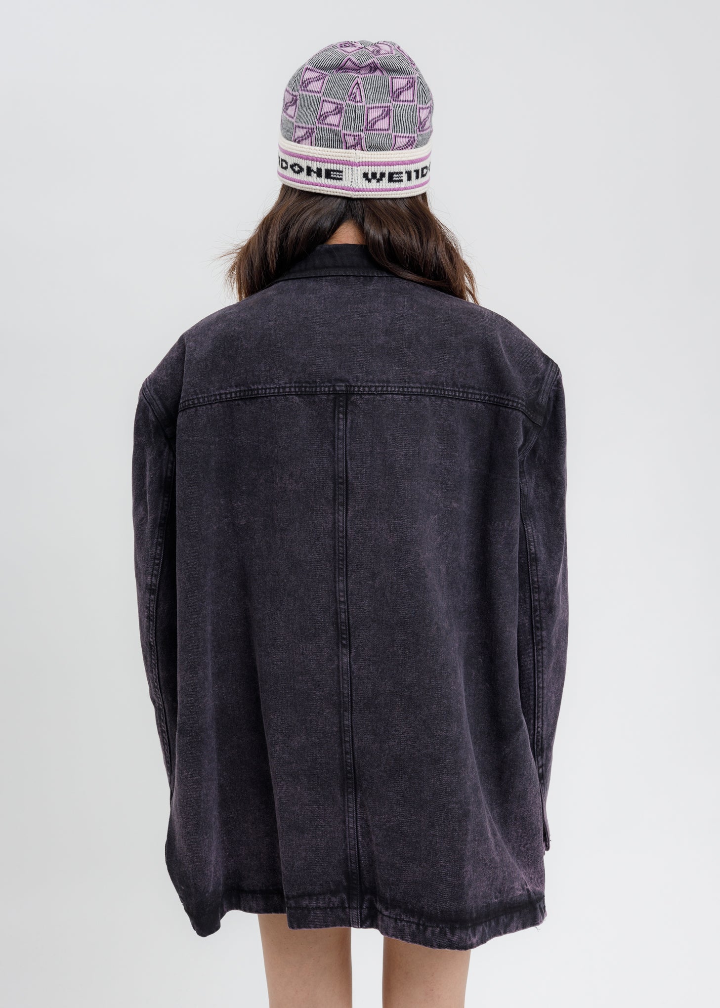 Purple Over Sized Denim Blazer - Image 4