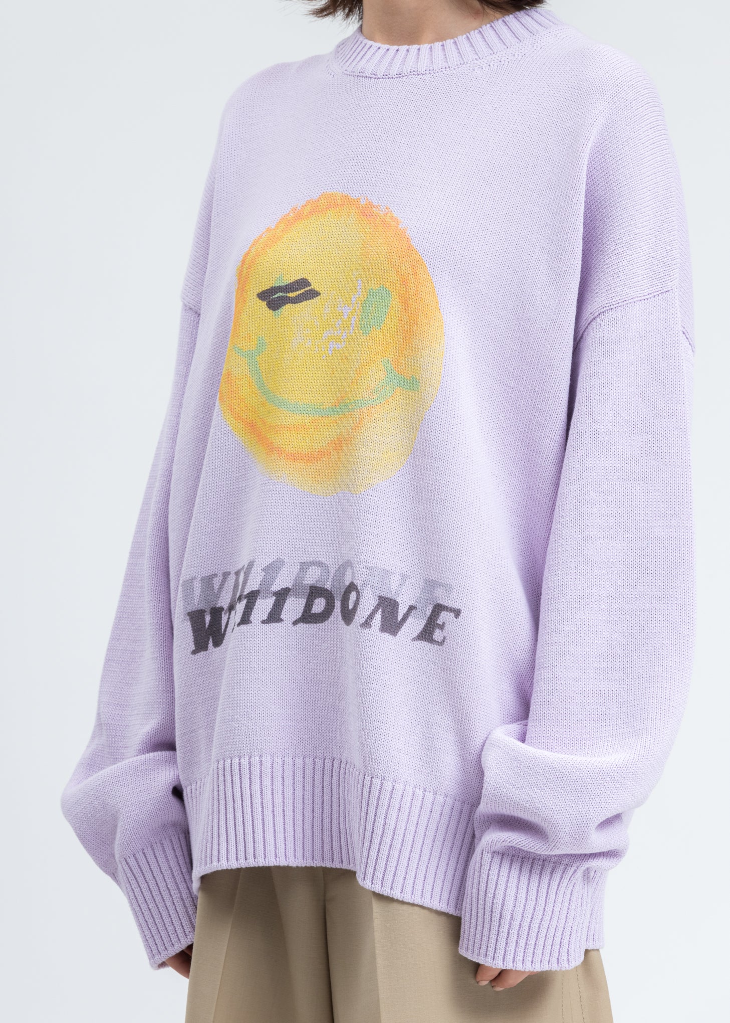 Purple Printed Knit Sweater - Image 2