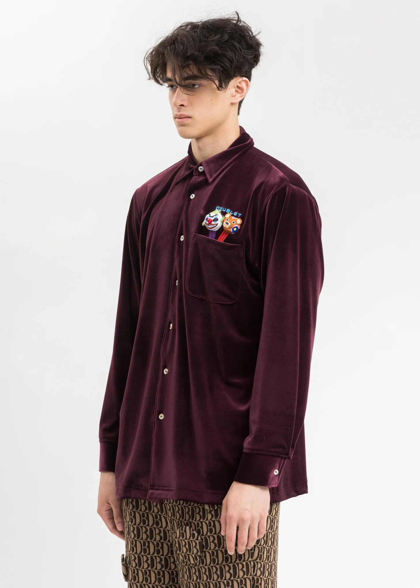 Purple Puppet Embroidery Velour Shirts - Image 3