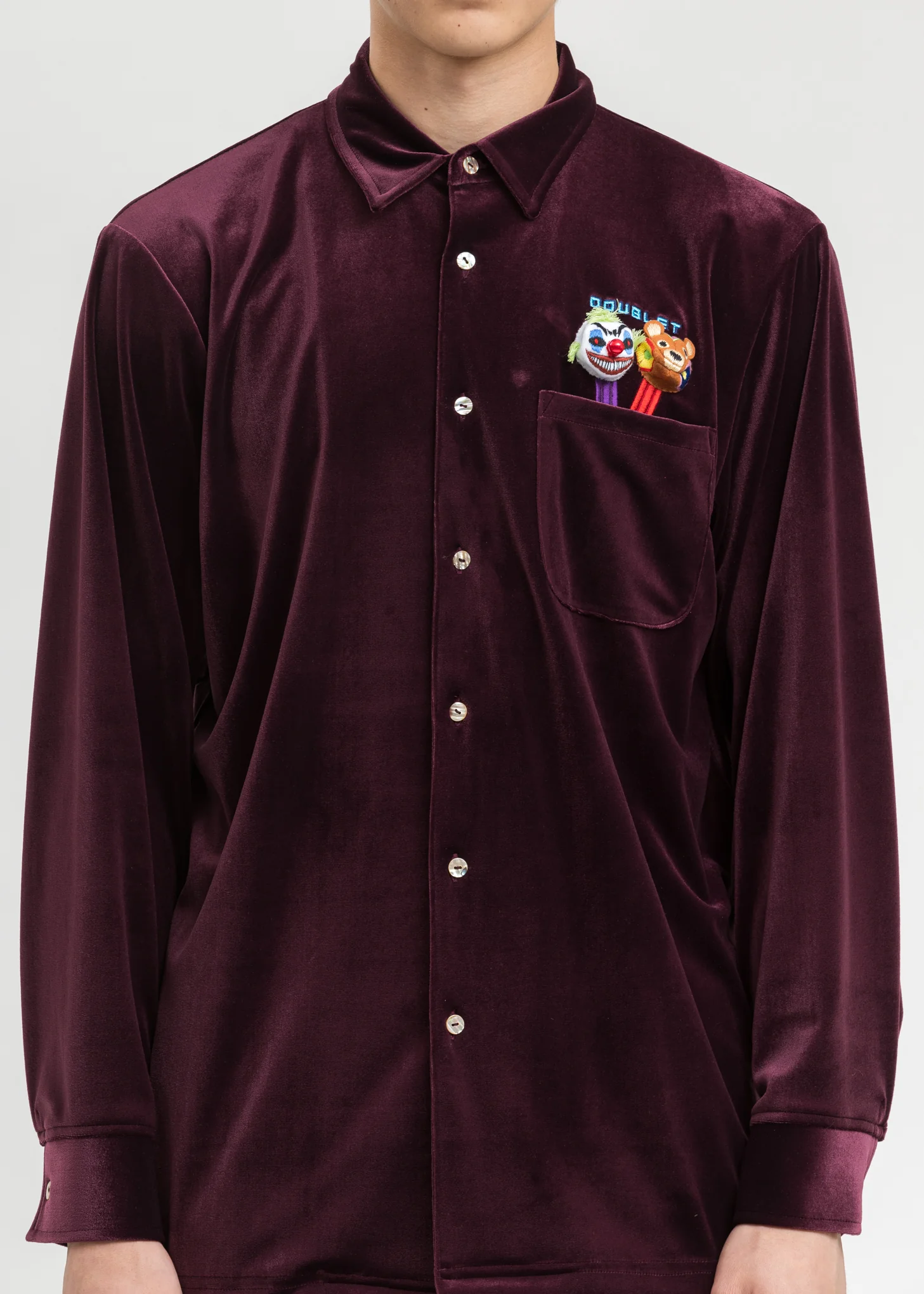 Purple Puppet Embroidery Velour Shirts - Image 4